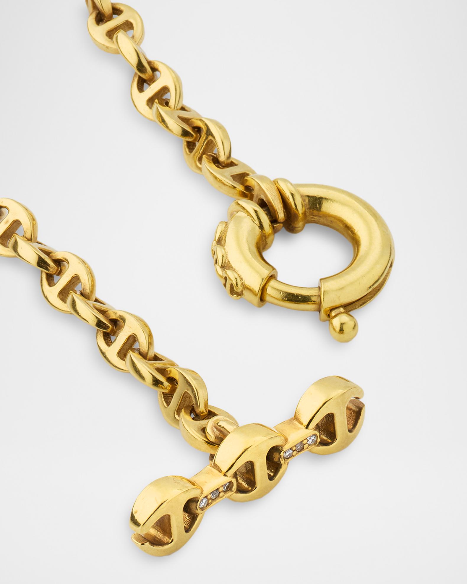 Hoorsenbuhs 18K Yellow Gold 3mm Open-Link Necklace with Diamond Toggle ...