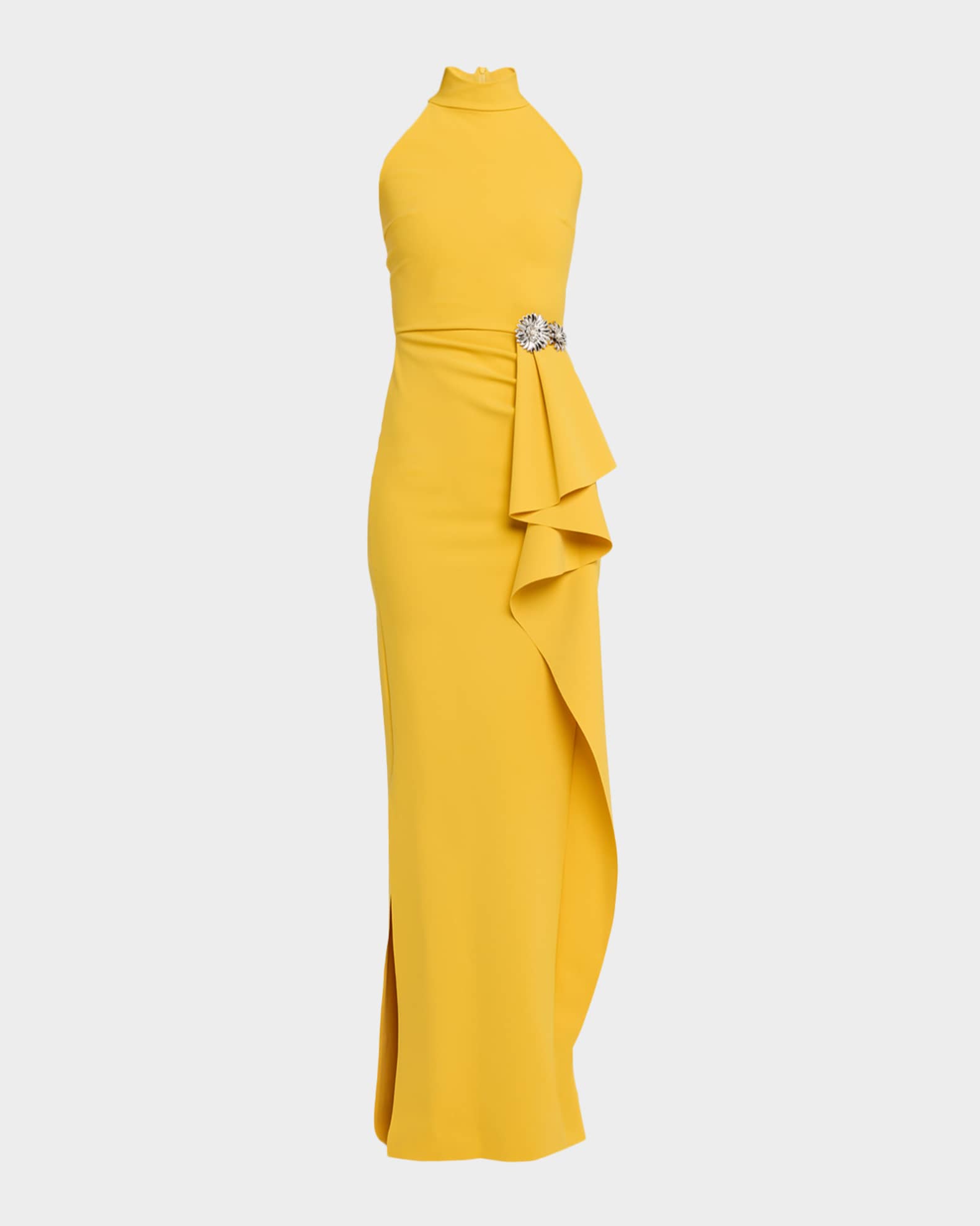 black halter neck maxi dress MAREN SATIN HALTER MAXI DRESS main image 0