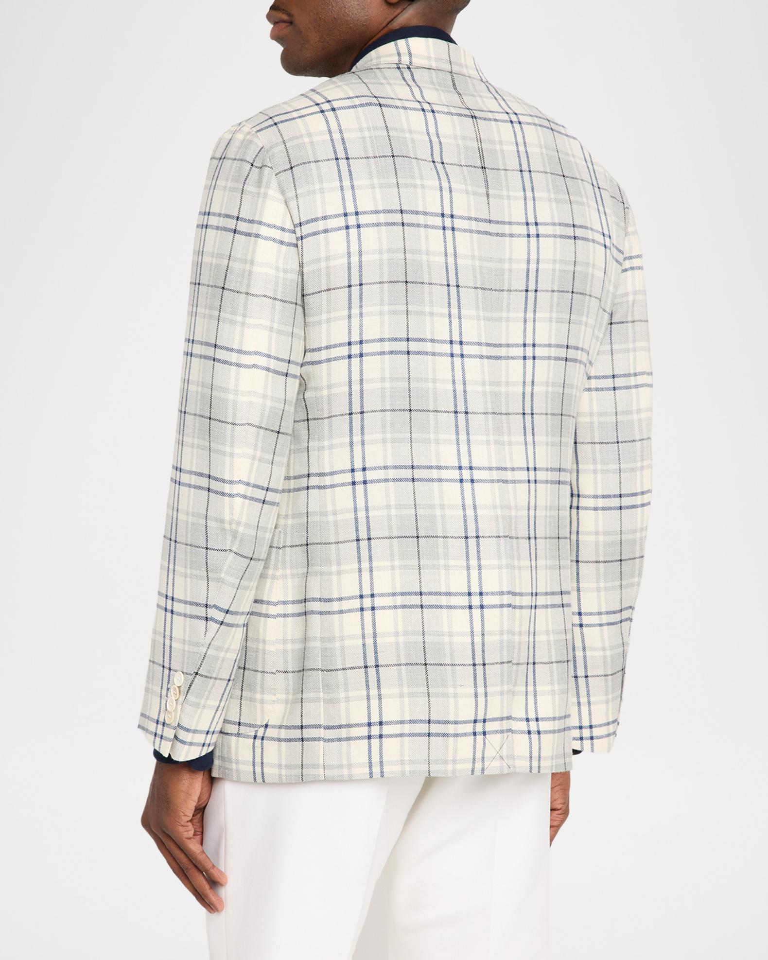 dunhill Men's Wool and Linen Tattersall Check Single-Breasted