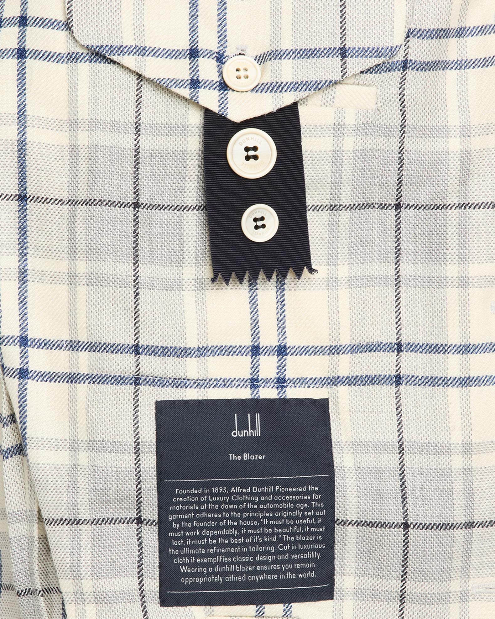 dunhill Men's Wool and Linen Tattersall Check Single-Breasted