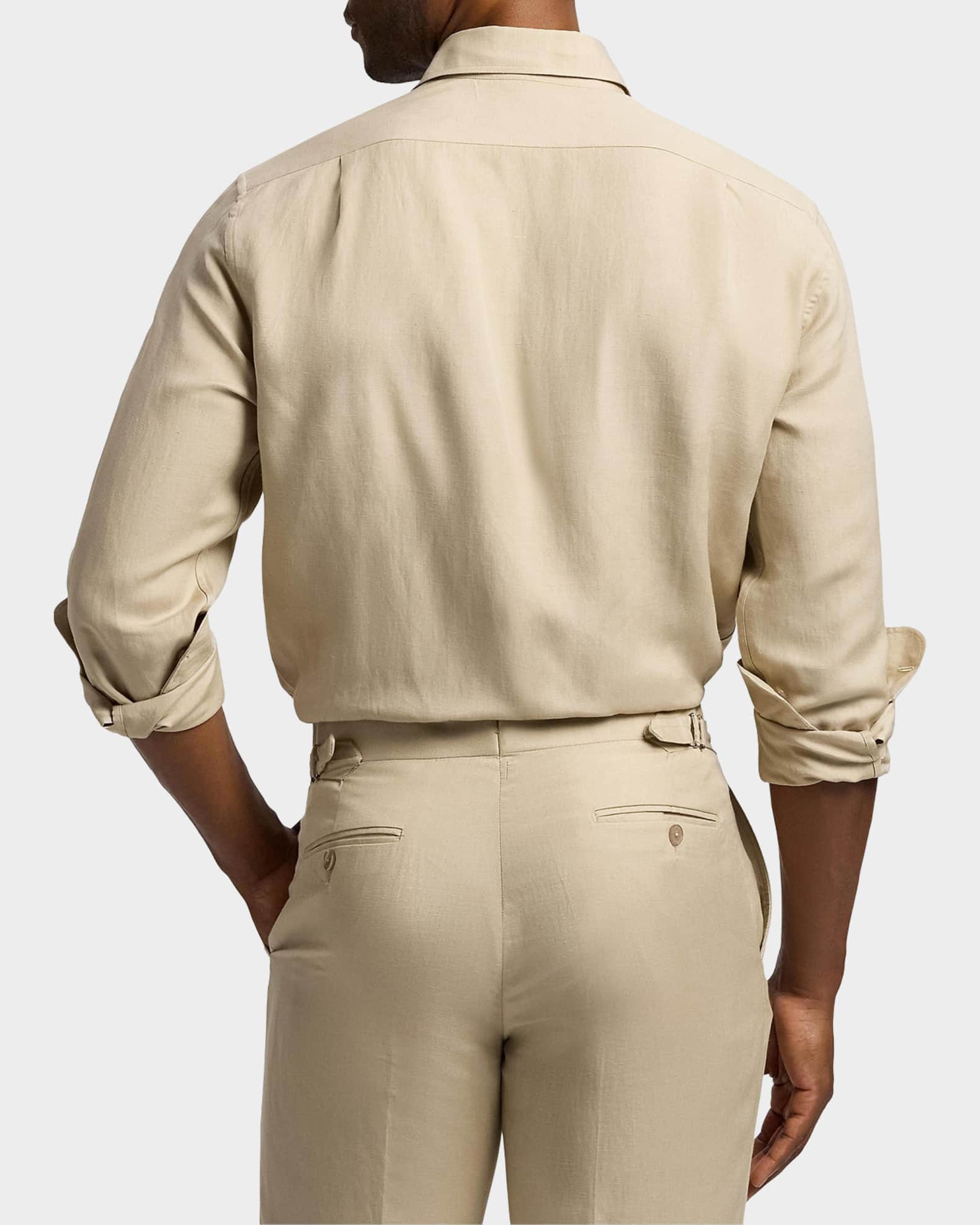 Ralph Lauren Purple Label Silk-Linen Shirt | Neiman Marcus