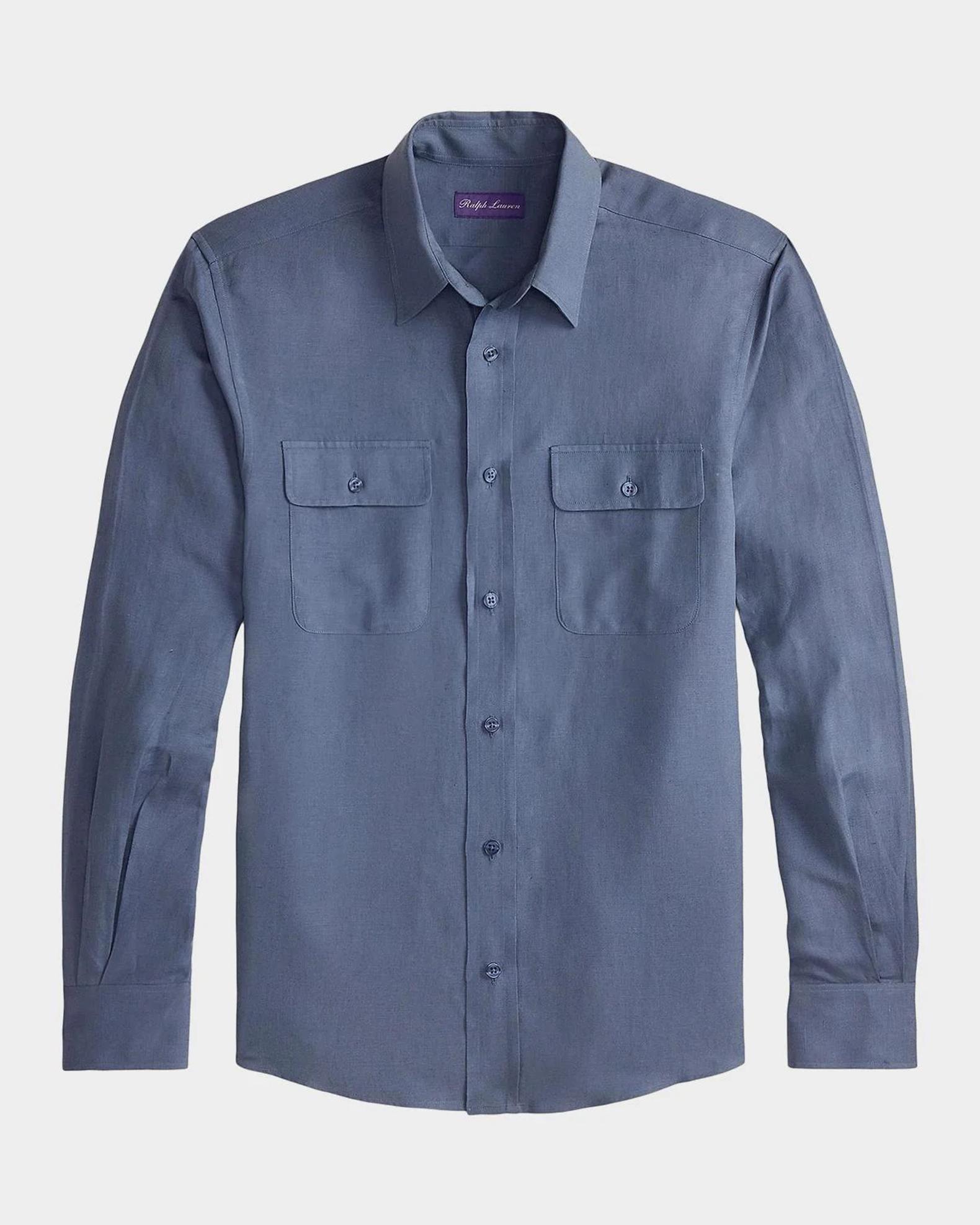 Ralph Lauren Purple Label Men's Silk-Linen Shirt | Neiman Marcus