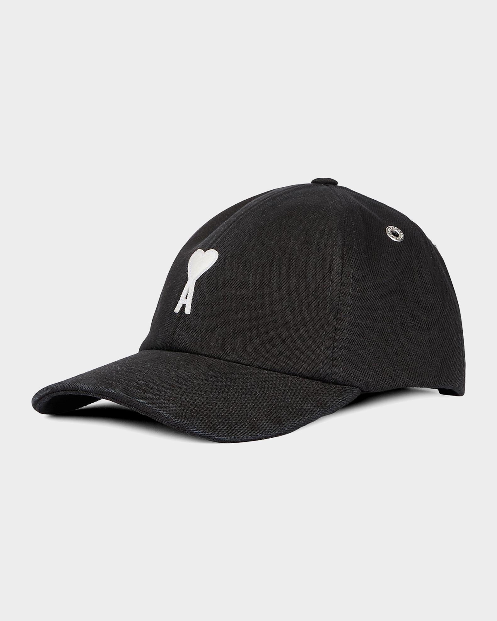 AMI Paris Baseball Cap - Black AMI Paris: Black Cotton Ami de Coeur Embroidery Cap | SSENSE main image 2
