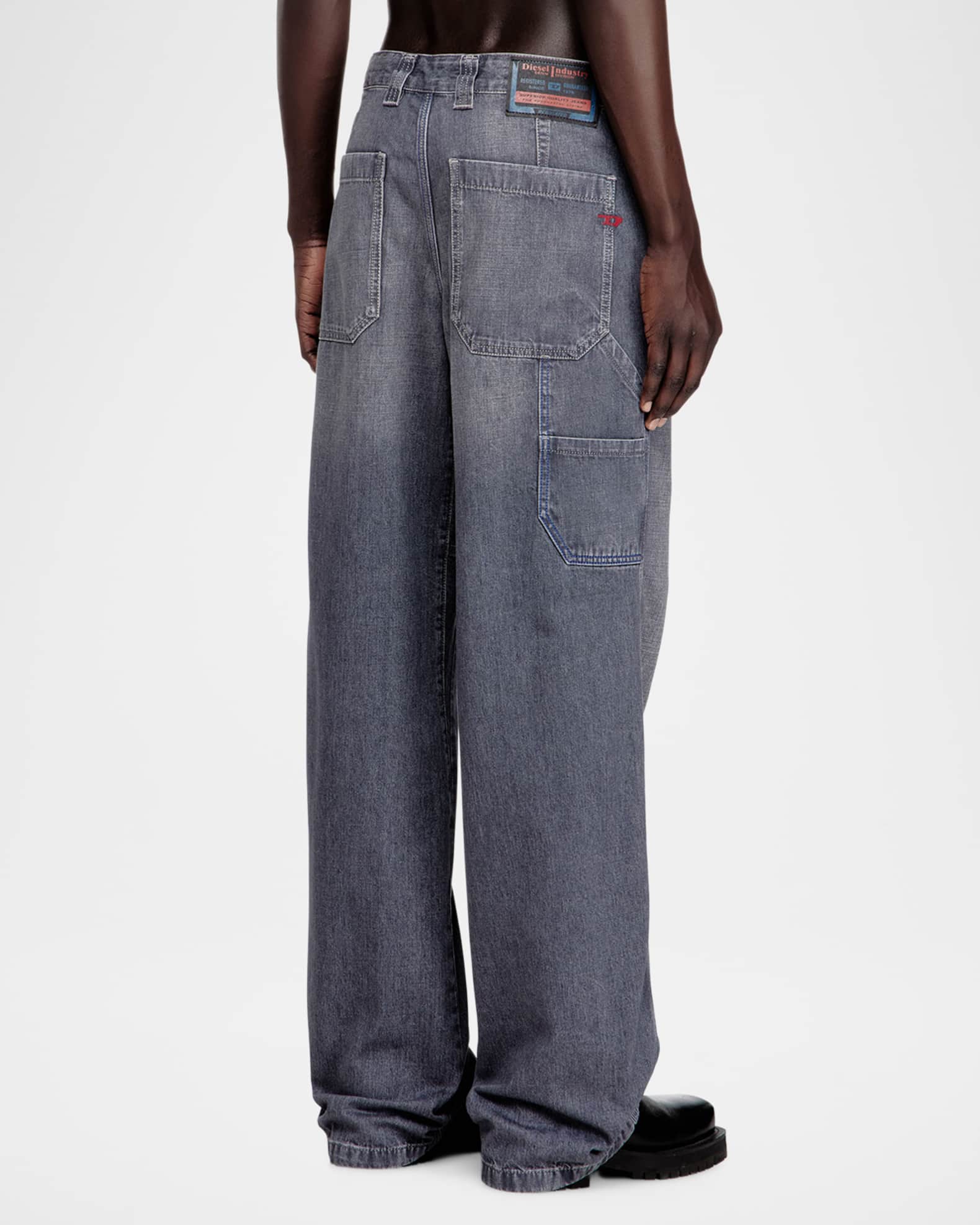 Diesel Men's D-d-livery-w l32 Grey-Wash Carpenter Pants | Neiman