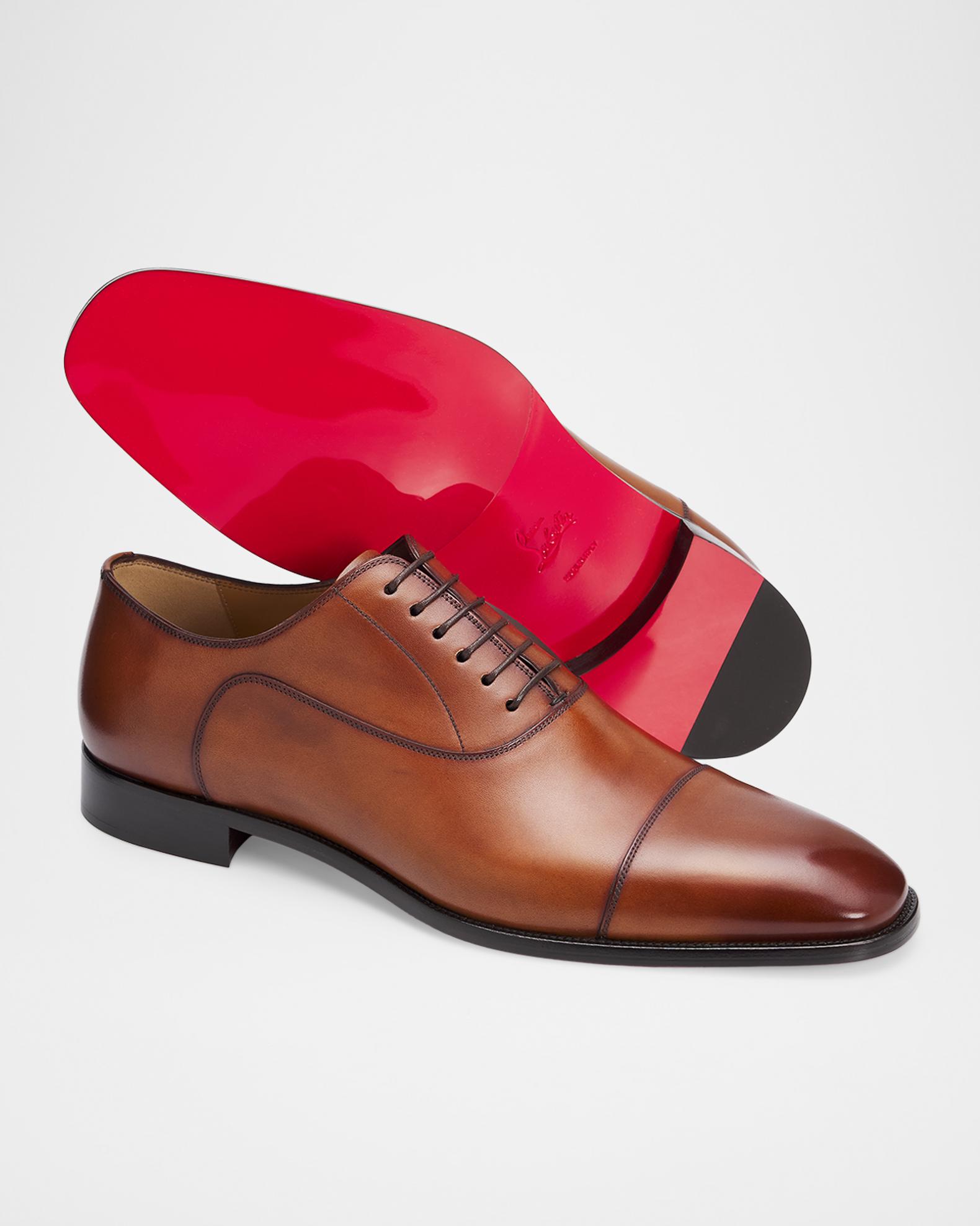 Christian Louboutin Men's Greggory Patinated Leather Oxford Shoes