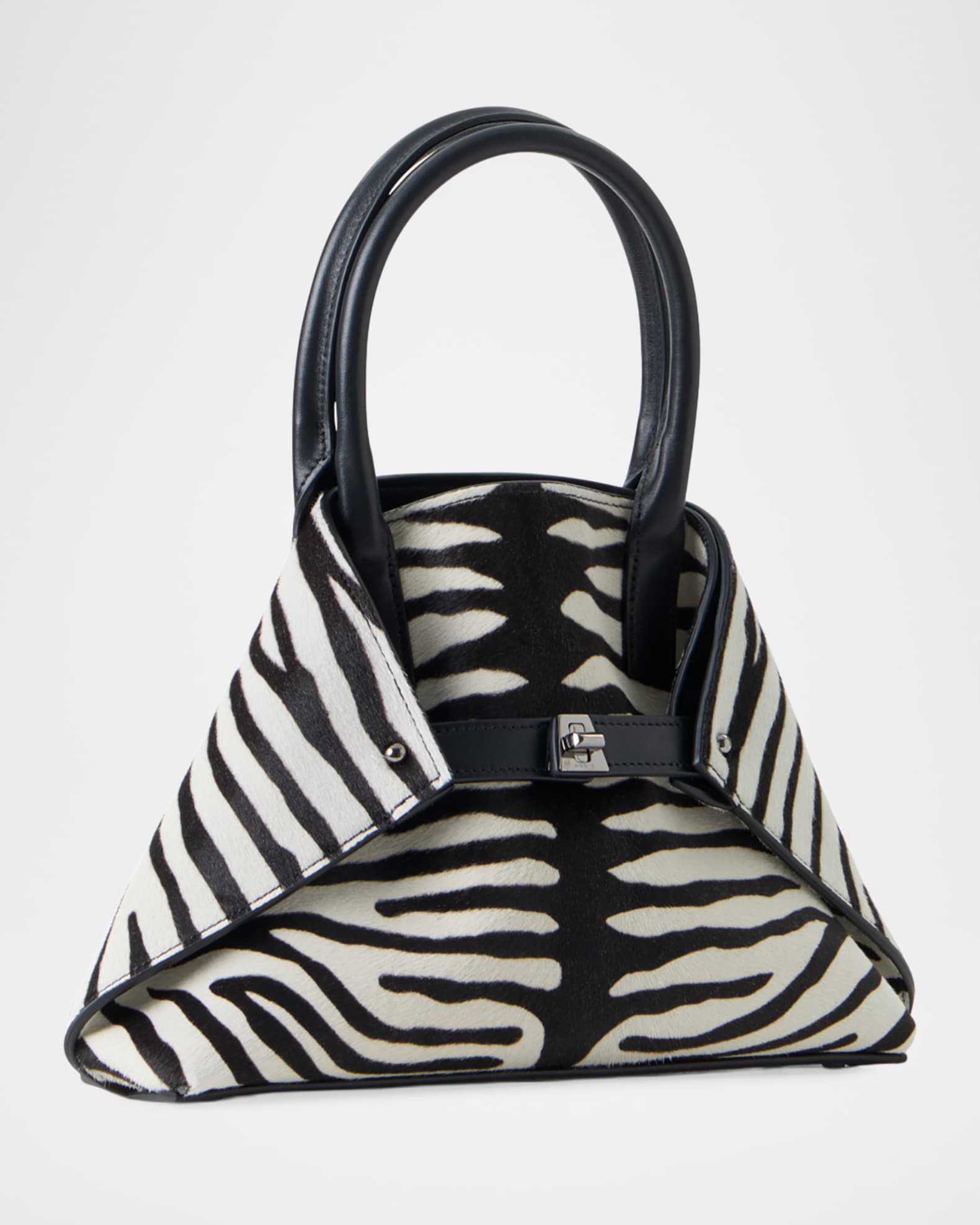 Akris Ai Small Zebra-Print Top-Handle Tote Bag | Neiman Marcus
