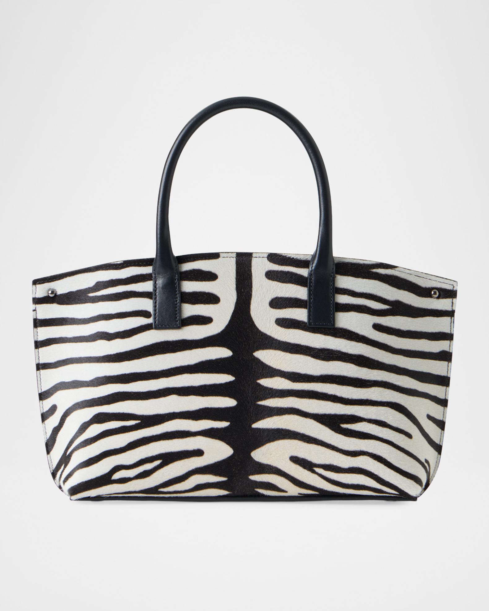 Akris Ai Small Zebra-Print Top-Handle Tote Bag | Neiman Marcus