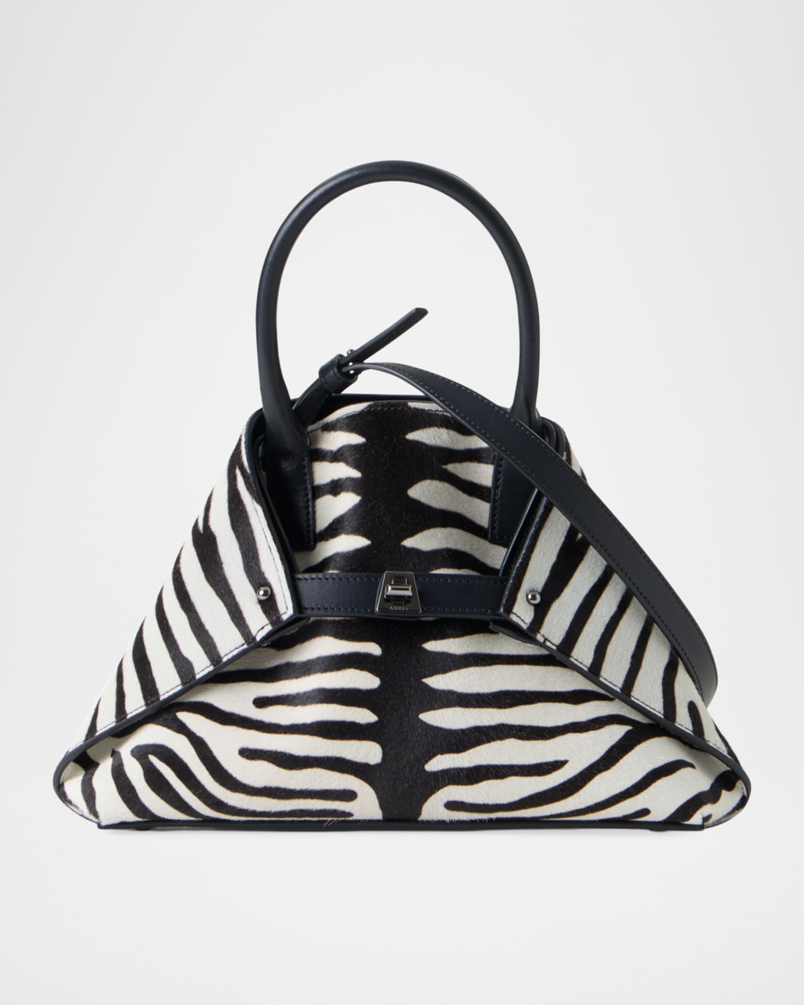 Akris Ai Small Zebra-Print Top-Handle Tote Bag | Neiman Marcus