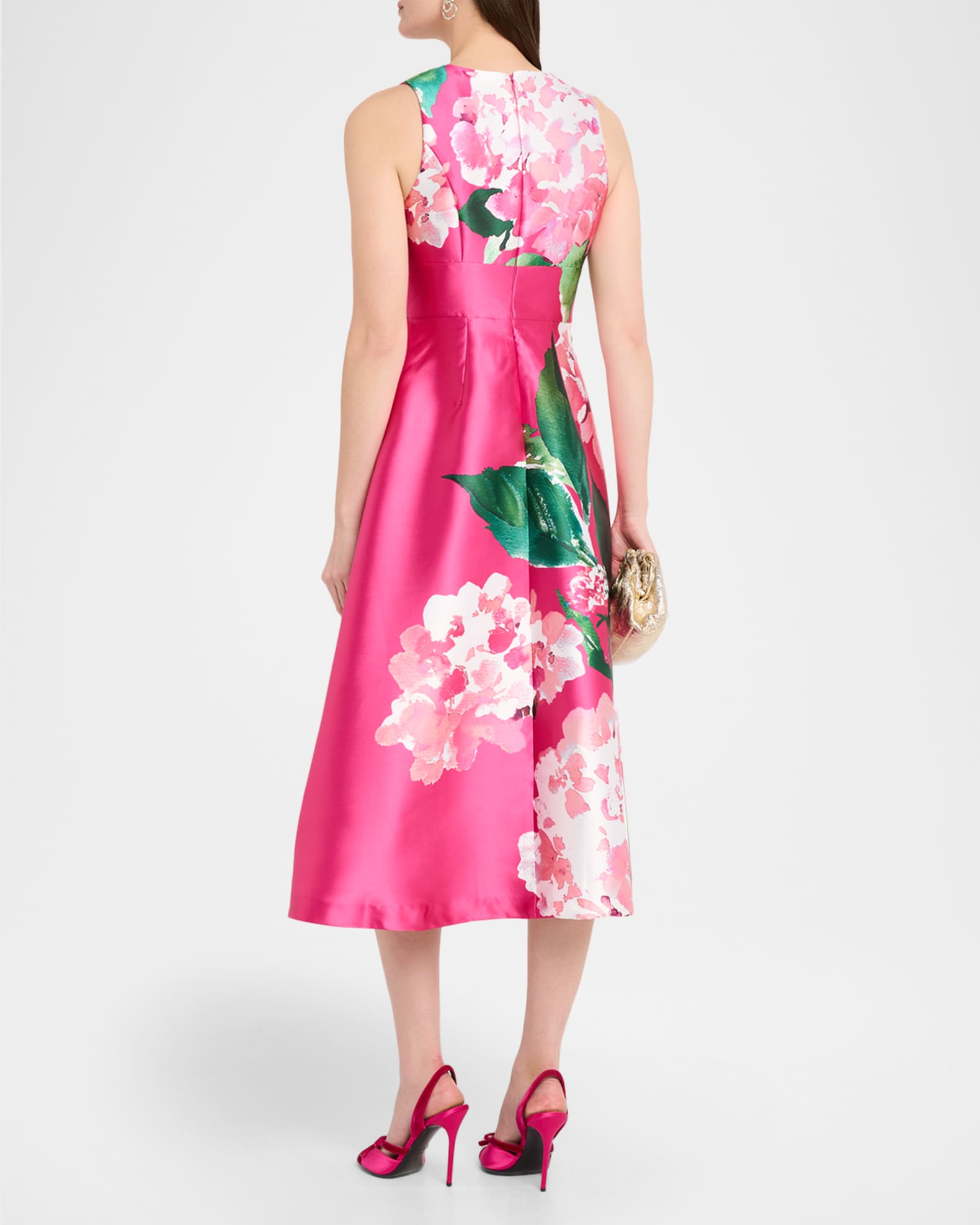 Kay Unger Women's Raina Tea Length Dress - Pink - Size 6 - Spring Pink