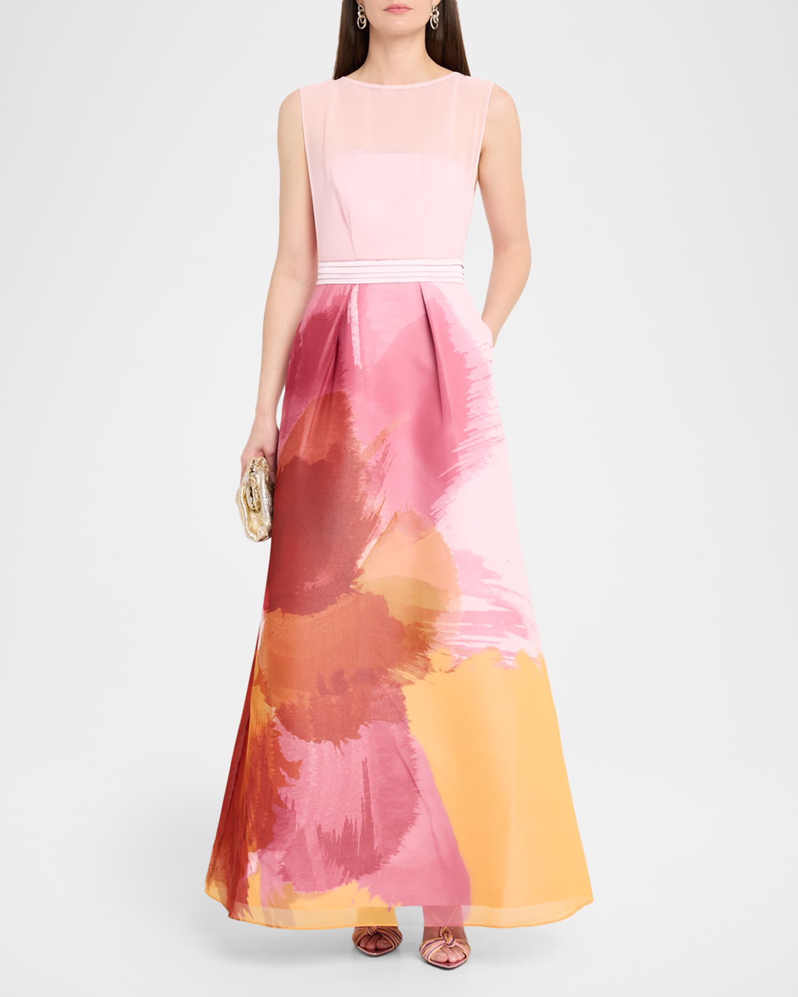 knee length dresses for ladies Kay Unger Walk Through Gown in Bright Rose – SPRING FROST Boutique main image 0