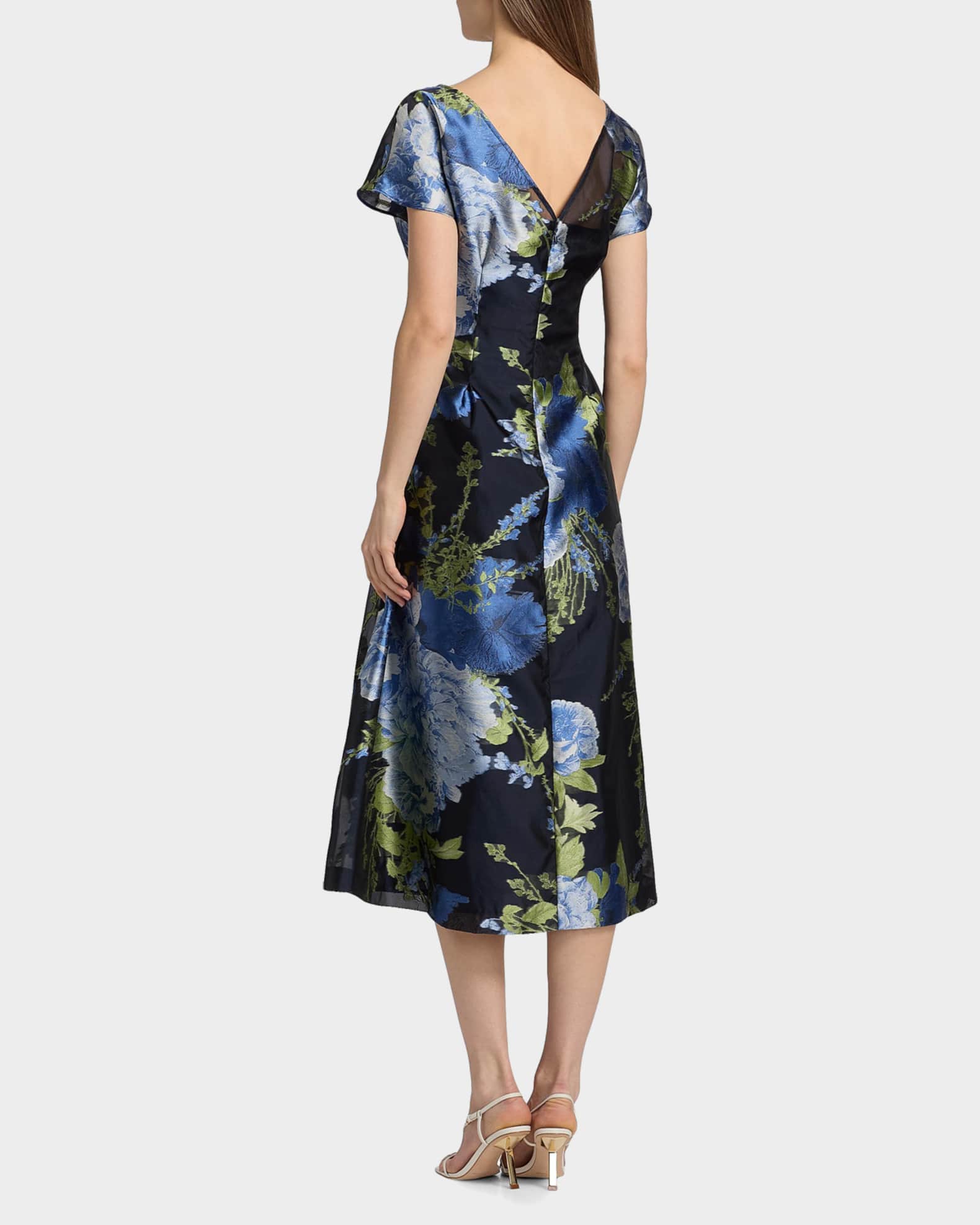 kay unger mesh dress Kay Unger Walk Through Gown in Bright Rose