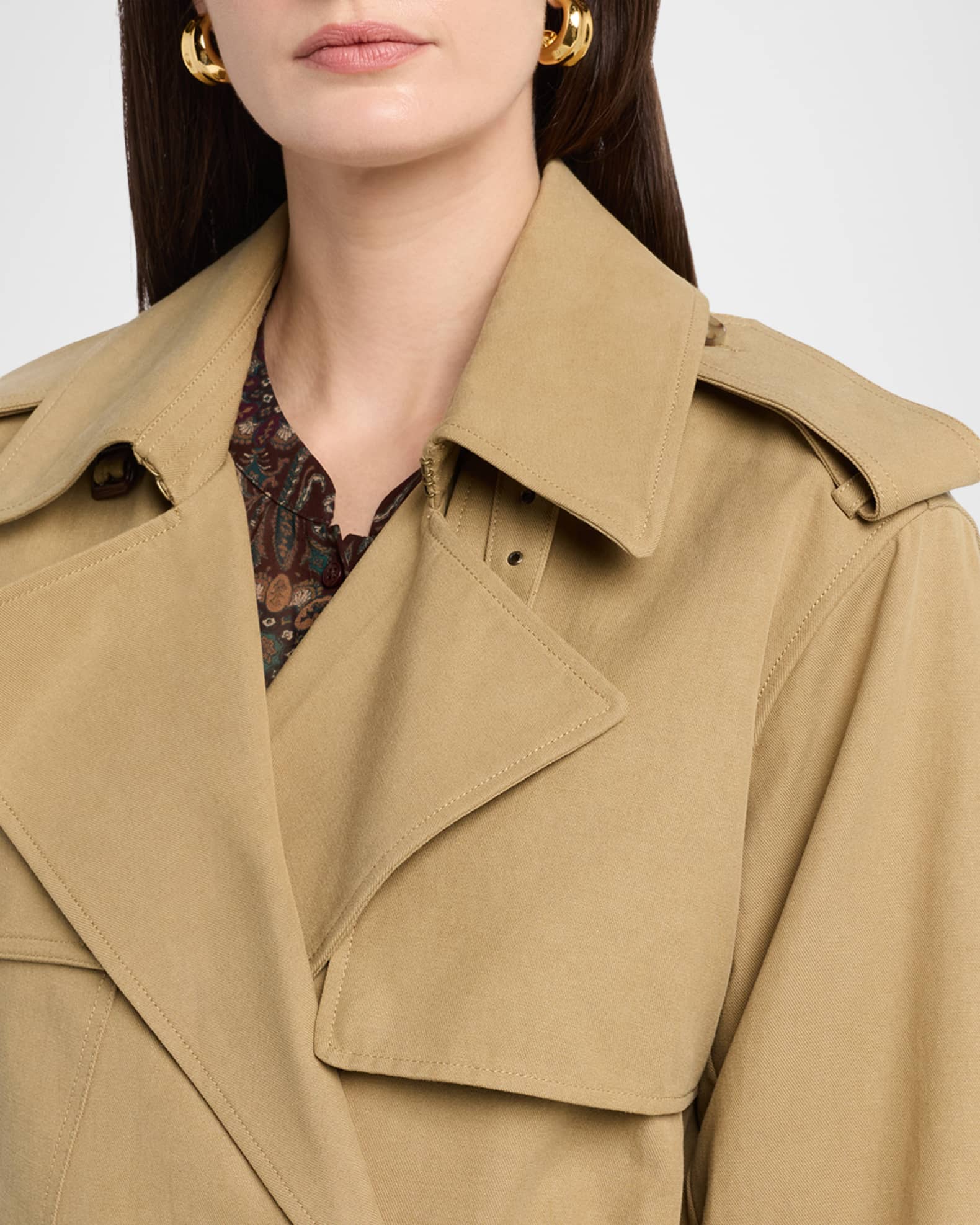 PAIGE Orsina Cropped Trench Coat | Neiman Marcus