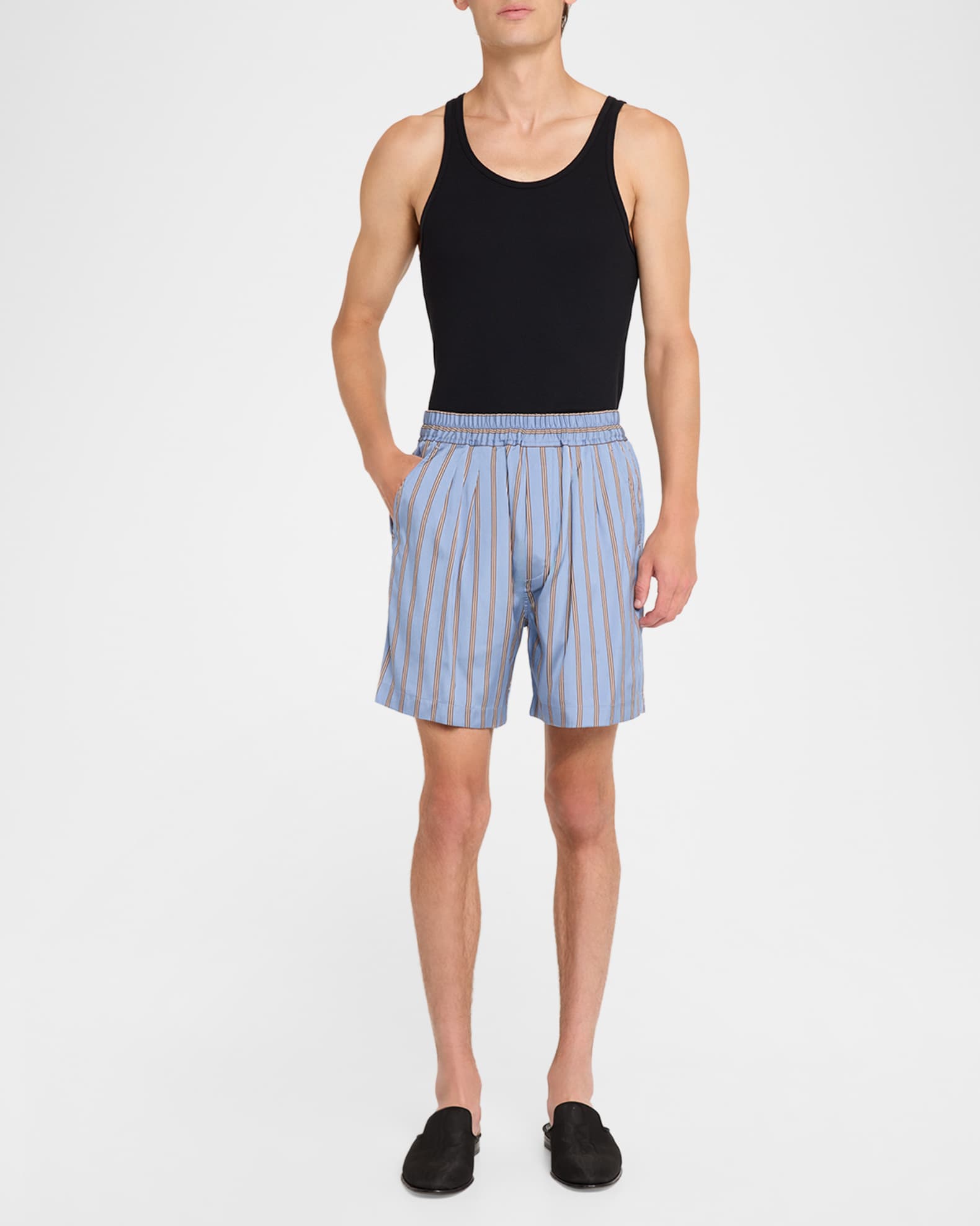 TOM FORD Men's Silk Stripe Jacquard Pull-On Shorts | Neiman Marcus