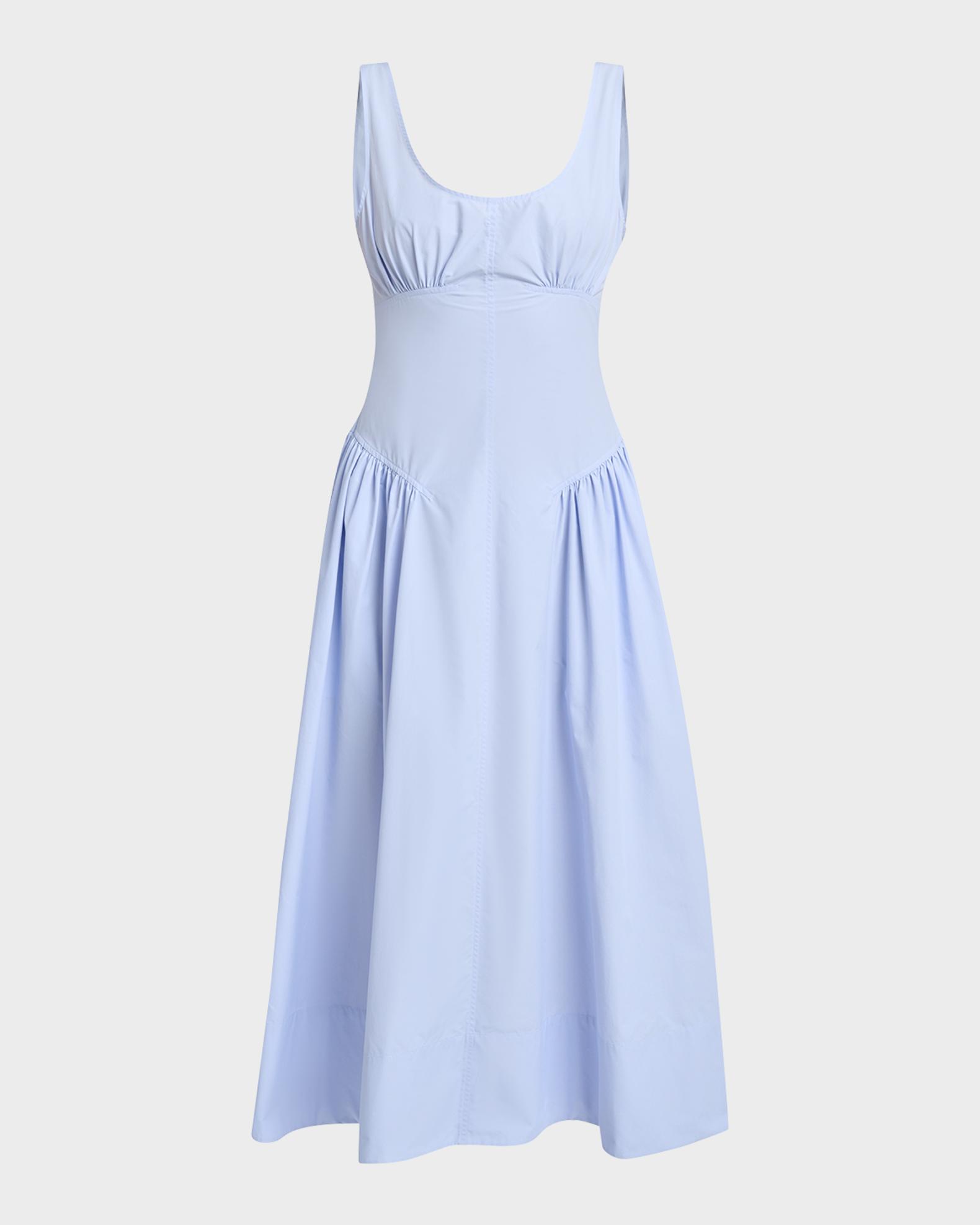 proenza schouler midi dress Hallie draped ruched twill midi dress - pastel yellow