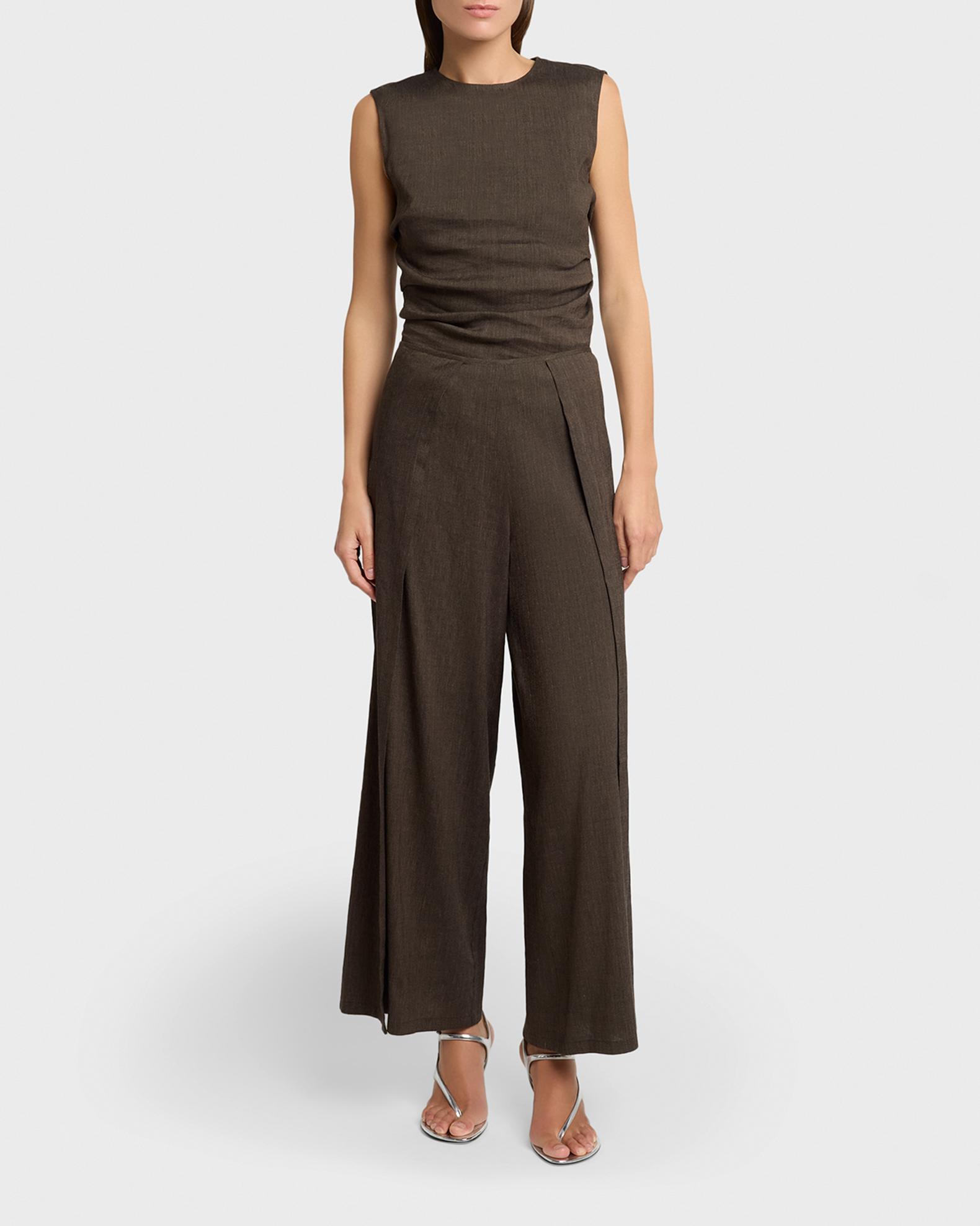 Proenza Schouler White Label Calla Slub Linen Wrap Pants | Neiman Marcus