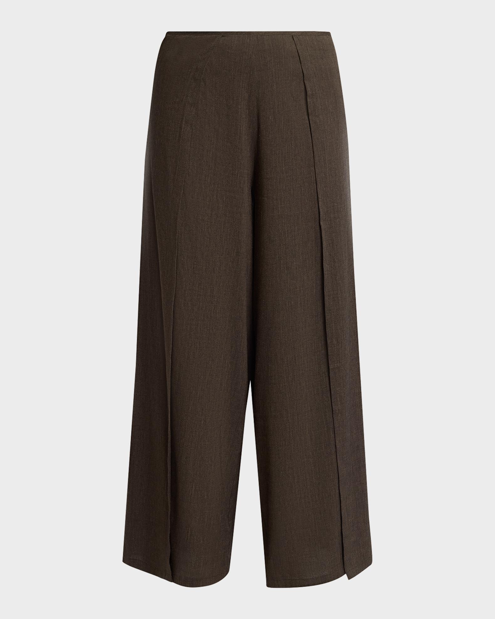 Proenza Schouler White Label Calla Slub Linen Wrap Pants | Neiman Marcus
