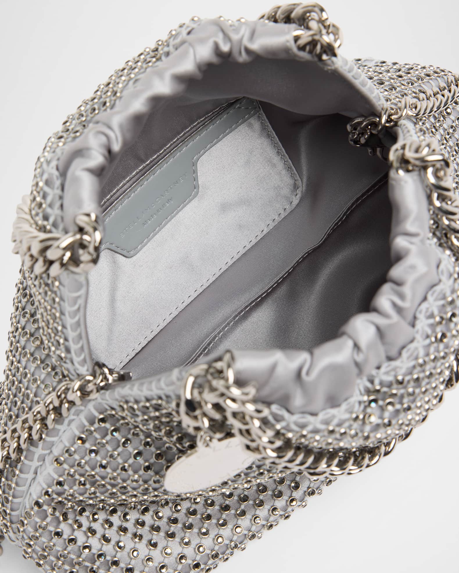 Stella McCartney Falabella Small Rhinestone Mesh Top Handle Bag