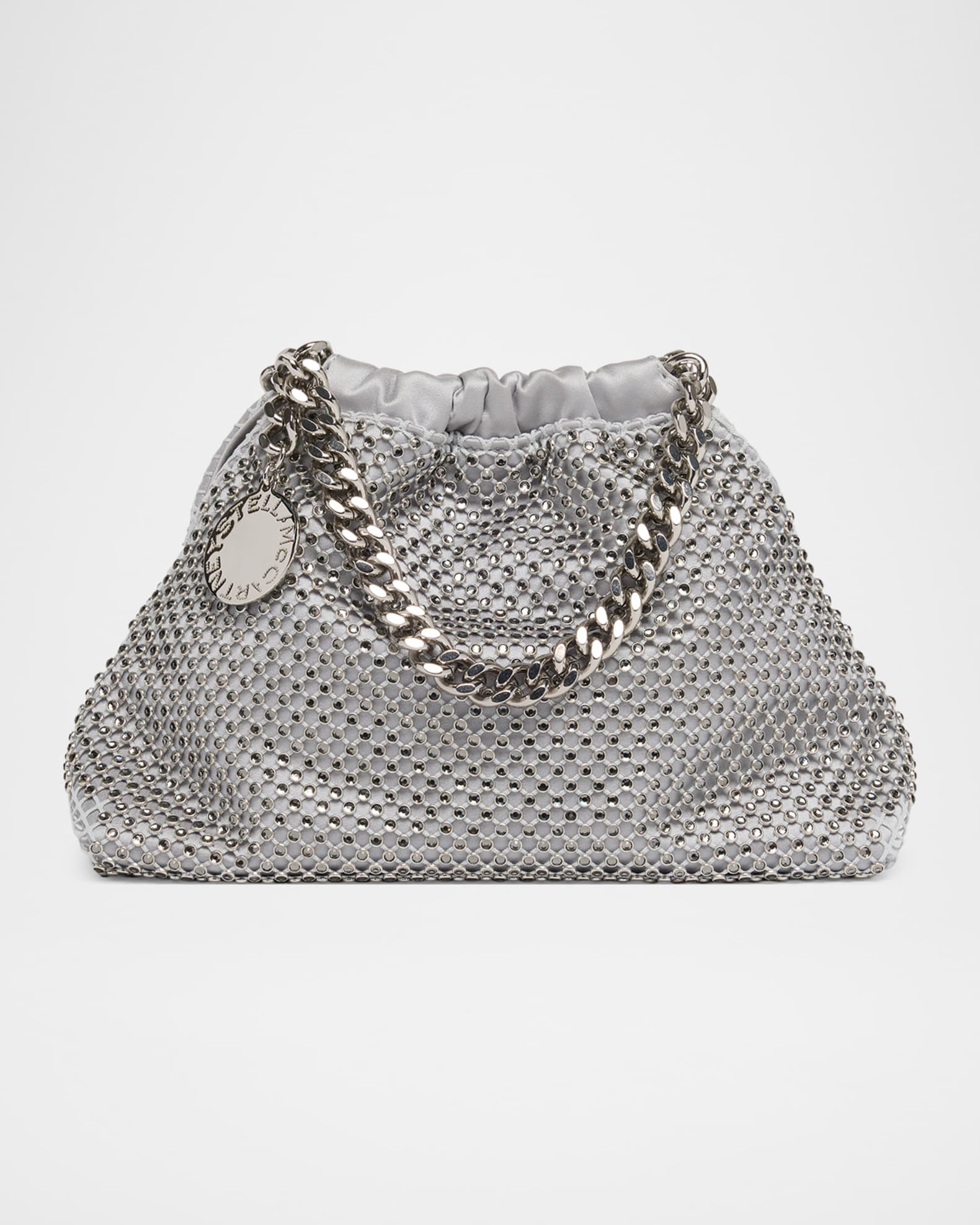 Stella McCartney Falabella Small Rhinestone Mesh Top Handle Bag