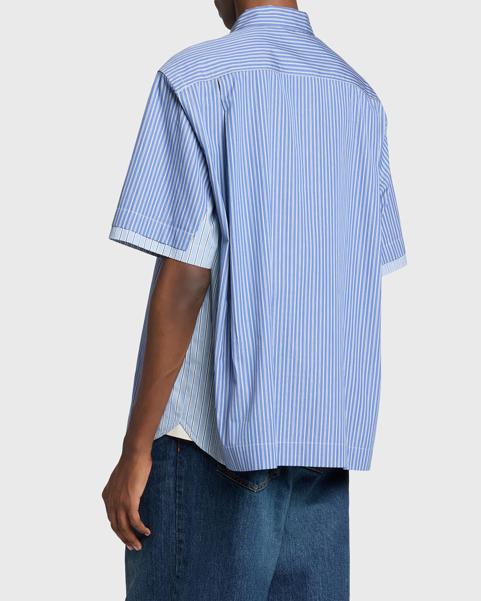 sacai Men's Colorblock Striped Poplin Short-Sleeve Sport Shirt