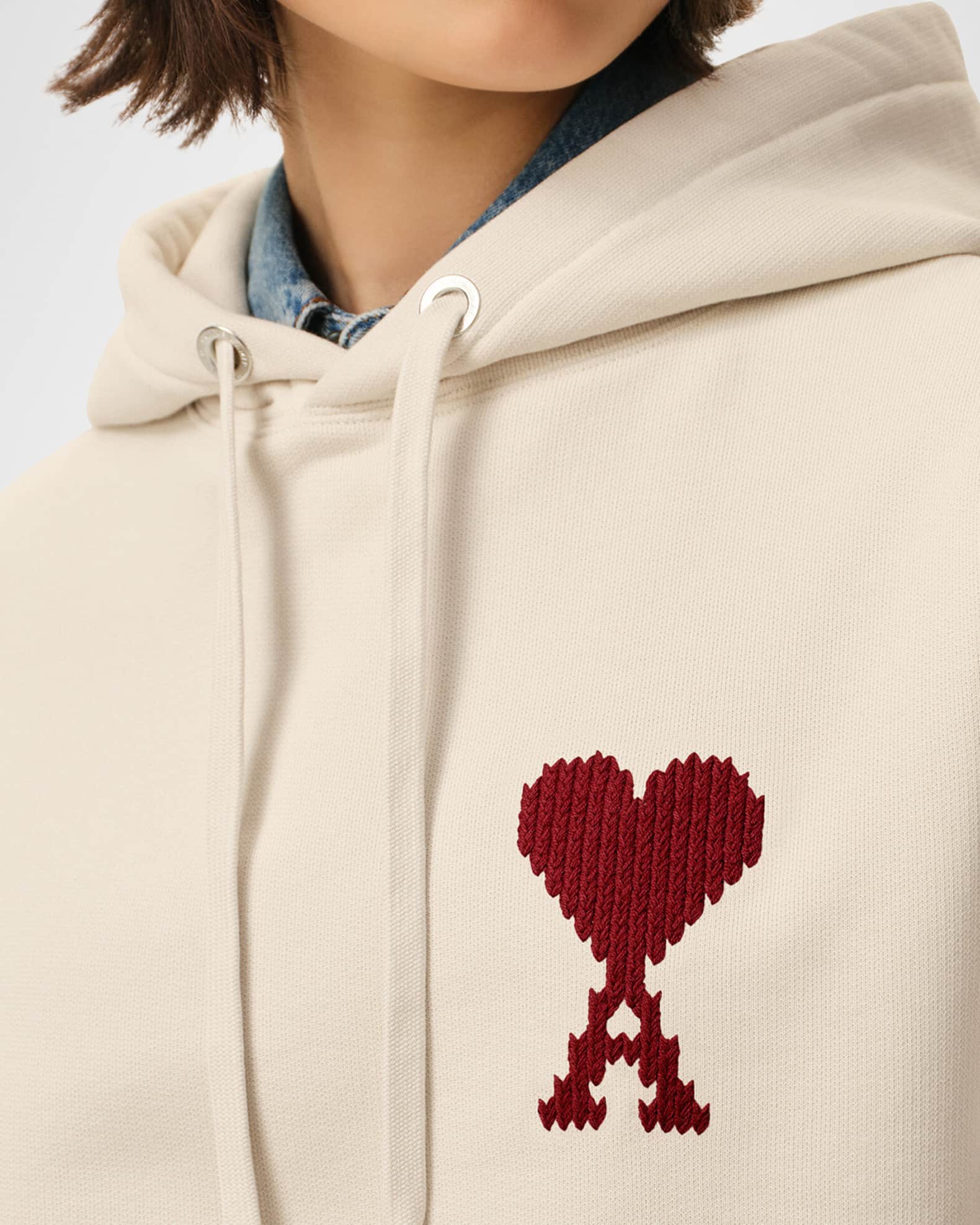 Ami Paris Unisex Ami De Coeur Embroidered Hoodie | Neiman Marcus