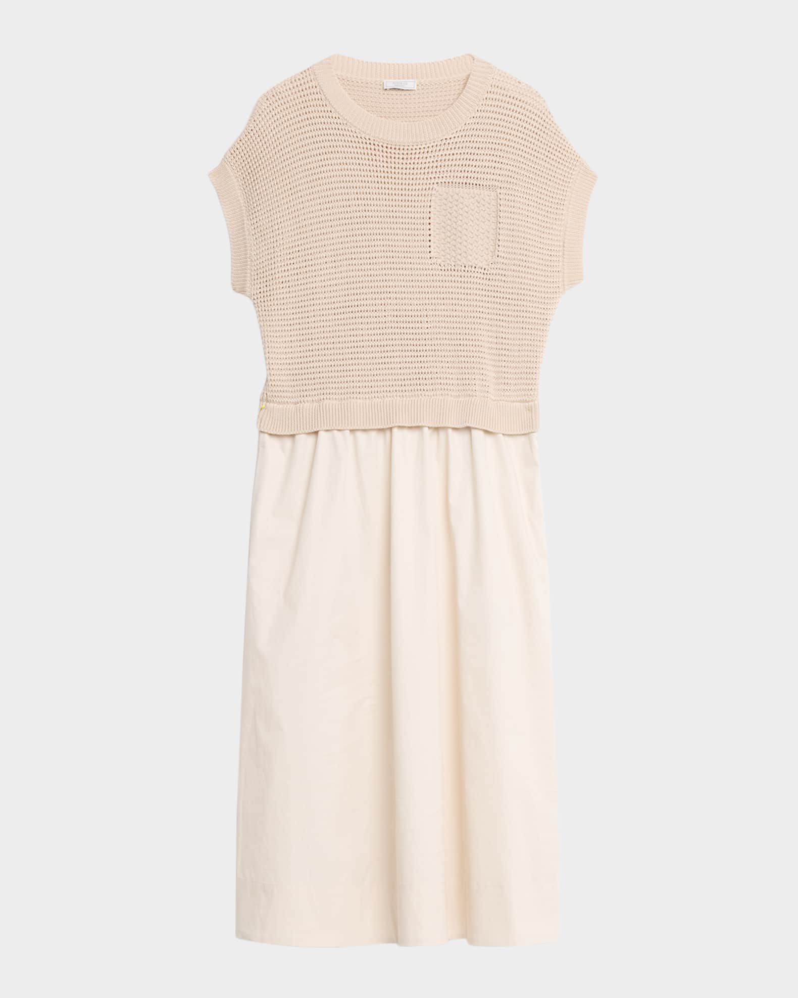 knee length dresses for ladies Lightweight pure linen canvas dress main image 0