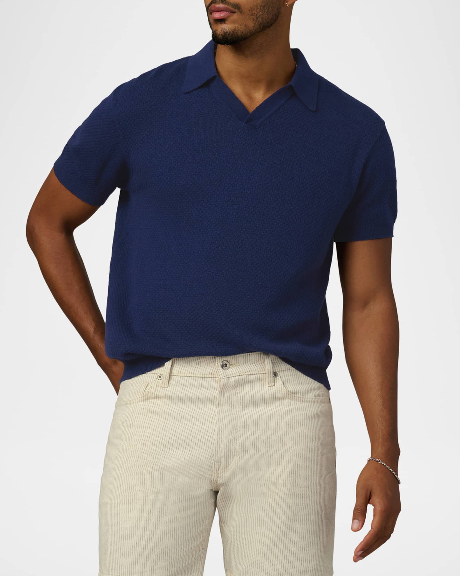 Joe's Jeans Men's Cotton Knit Short-Sleeve Polo Sweater | Neiman
