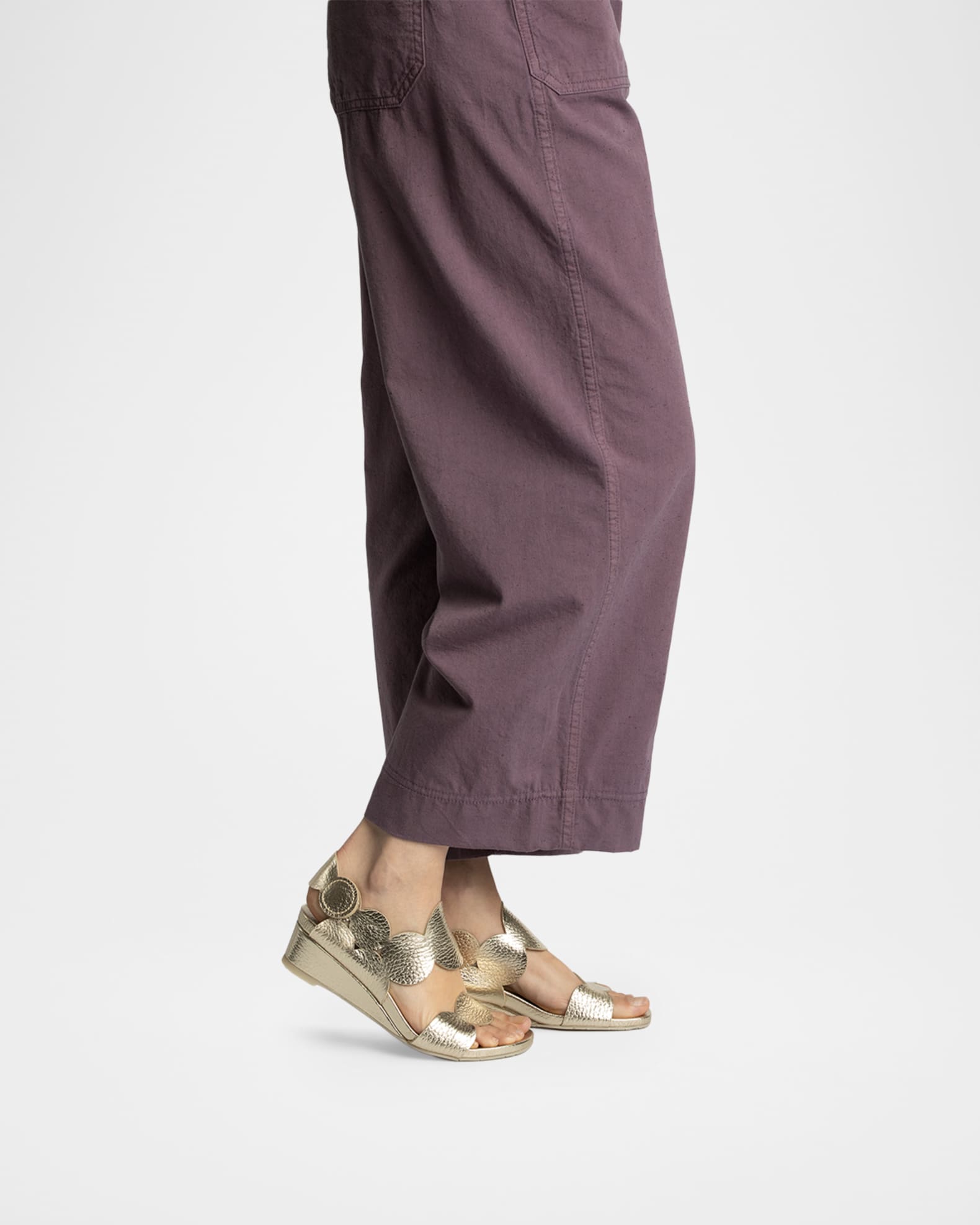 Pedro Garcia 40mm Wamil Dotty Metallic Leather Wedge Sandals