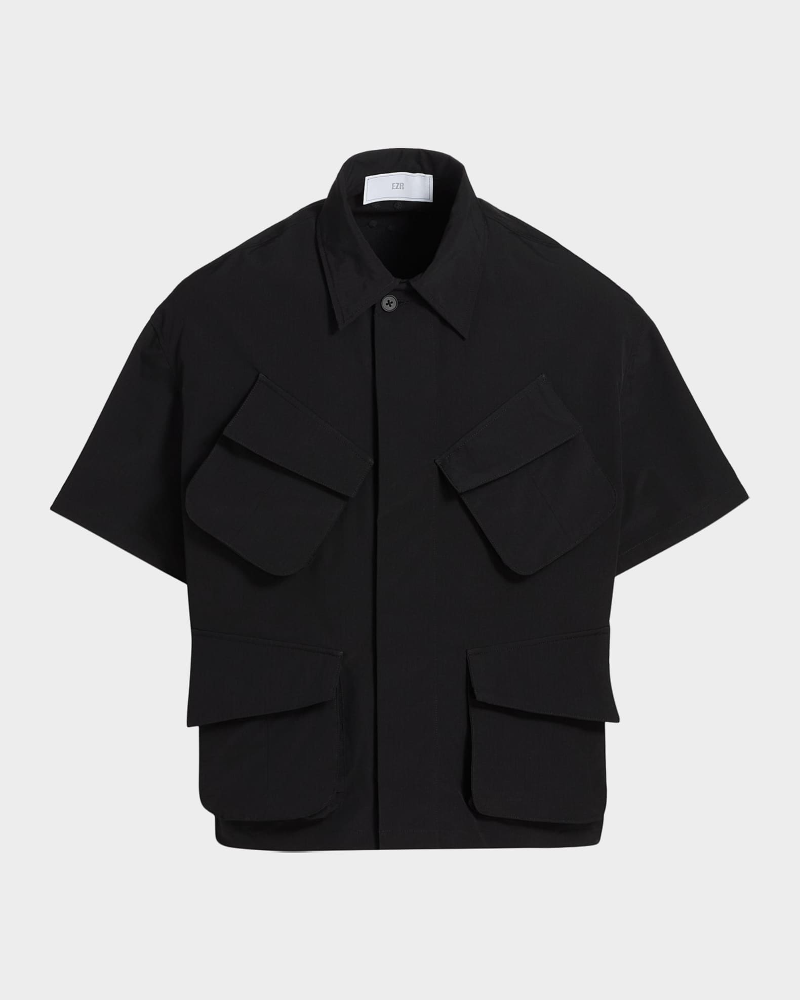 【BLACK】Ripstop cargo pocket shirt EZR Men's Nylon Ripstop Cargo Pocket Shirt | Neiman Marcus