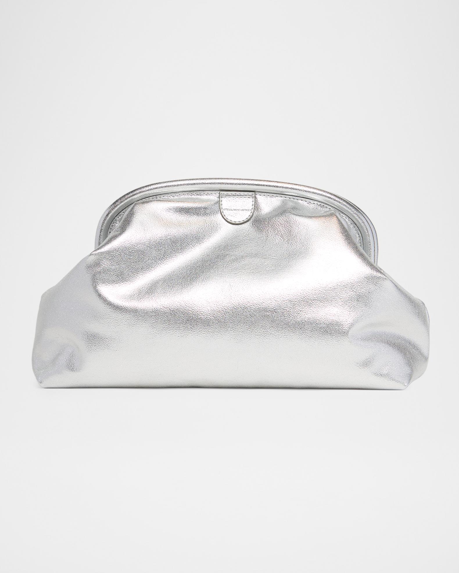 Stella McCartney Falabella Metallic Soft Clutch Bag | Neiman Marcus