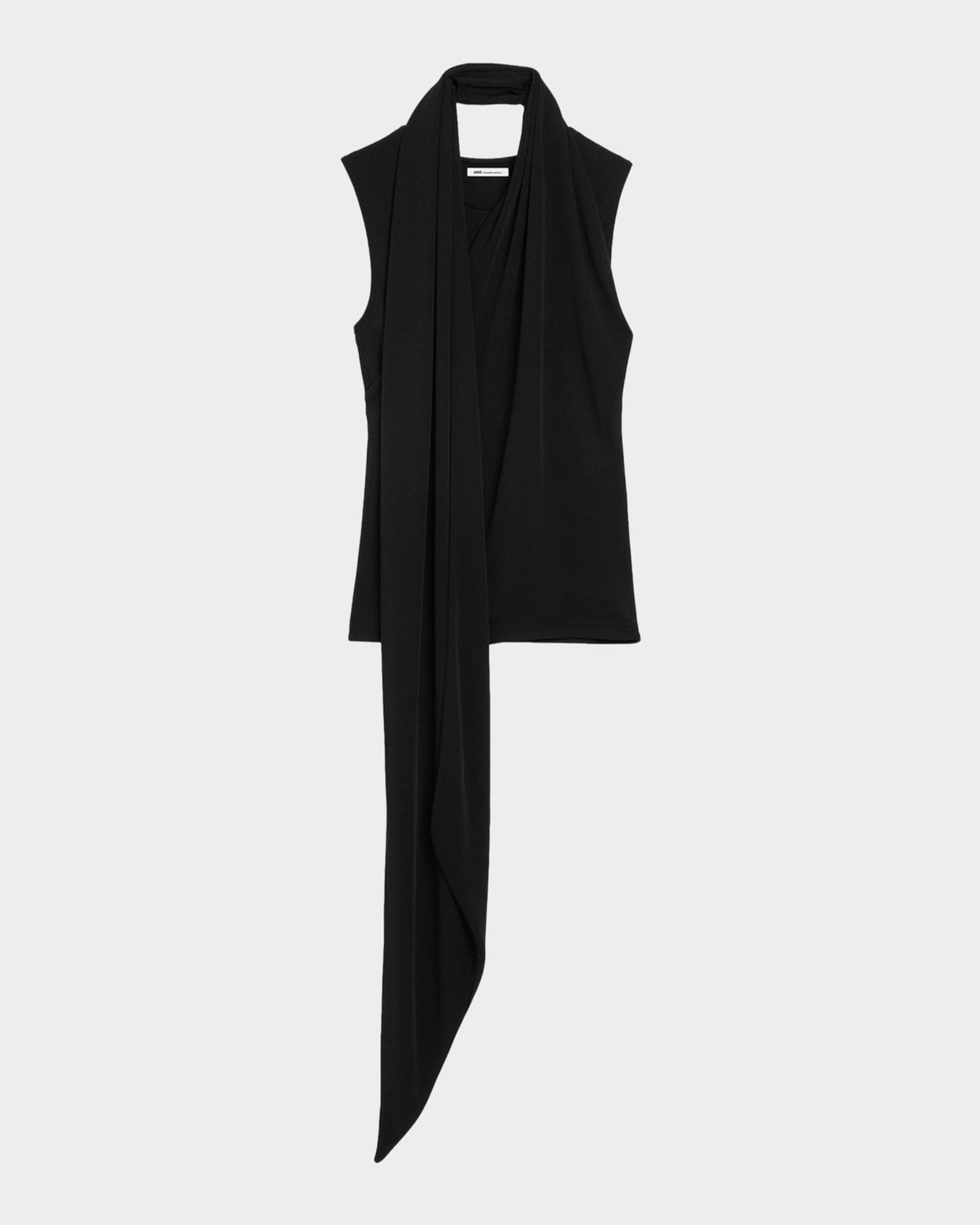 Ami Paris Sleeveless Scarf-Neck Lavaliere Top | Neiman Marcus