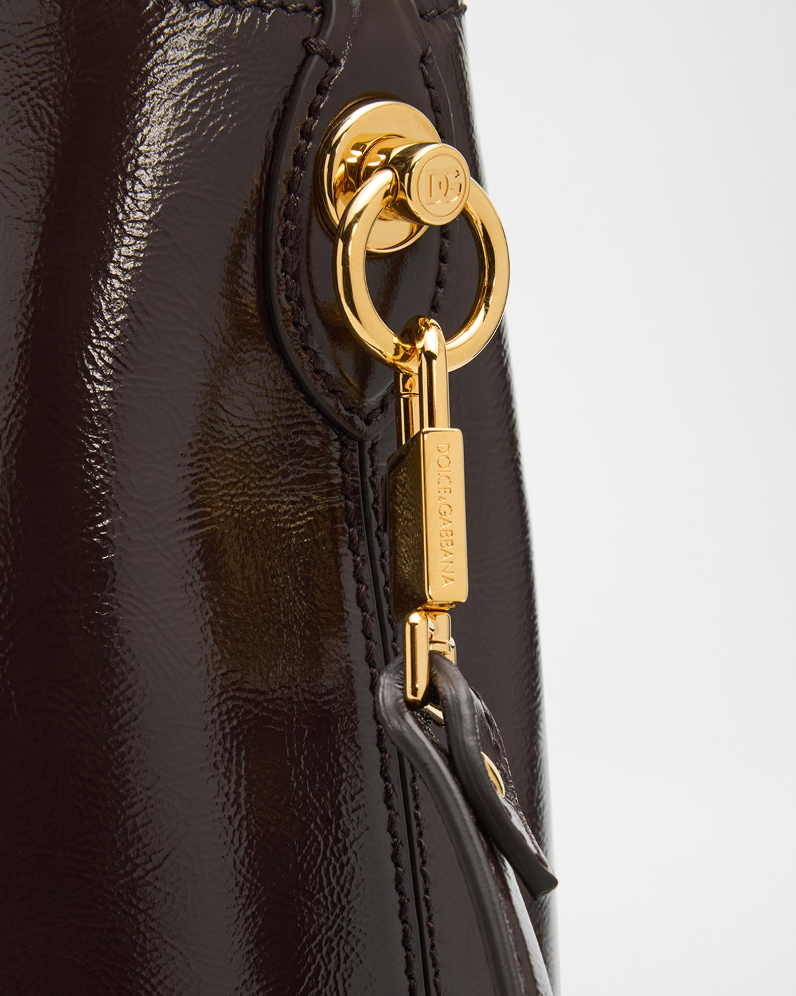 Dolce&Gabbana Vittoria Glossy Leather Crossbody Bag | Neiman Marcus