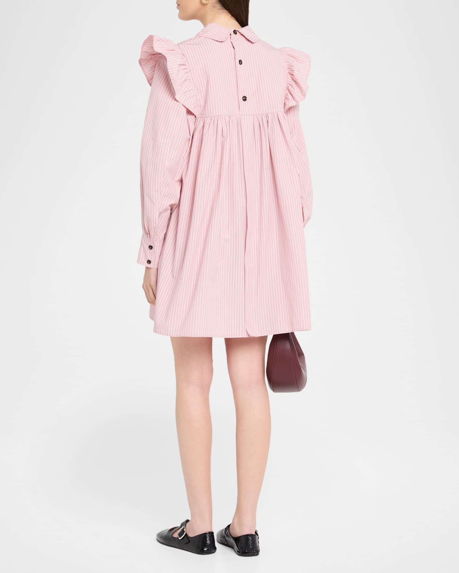 ganni dress long sleeve Long Dress in Black Ruched