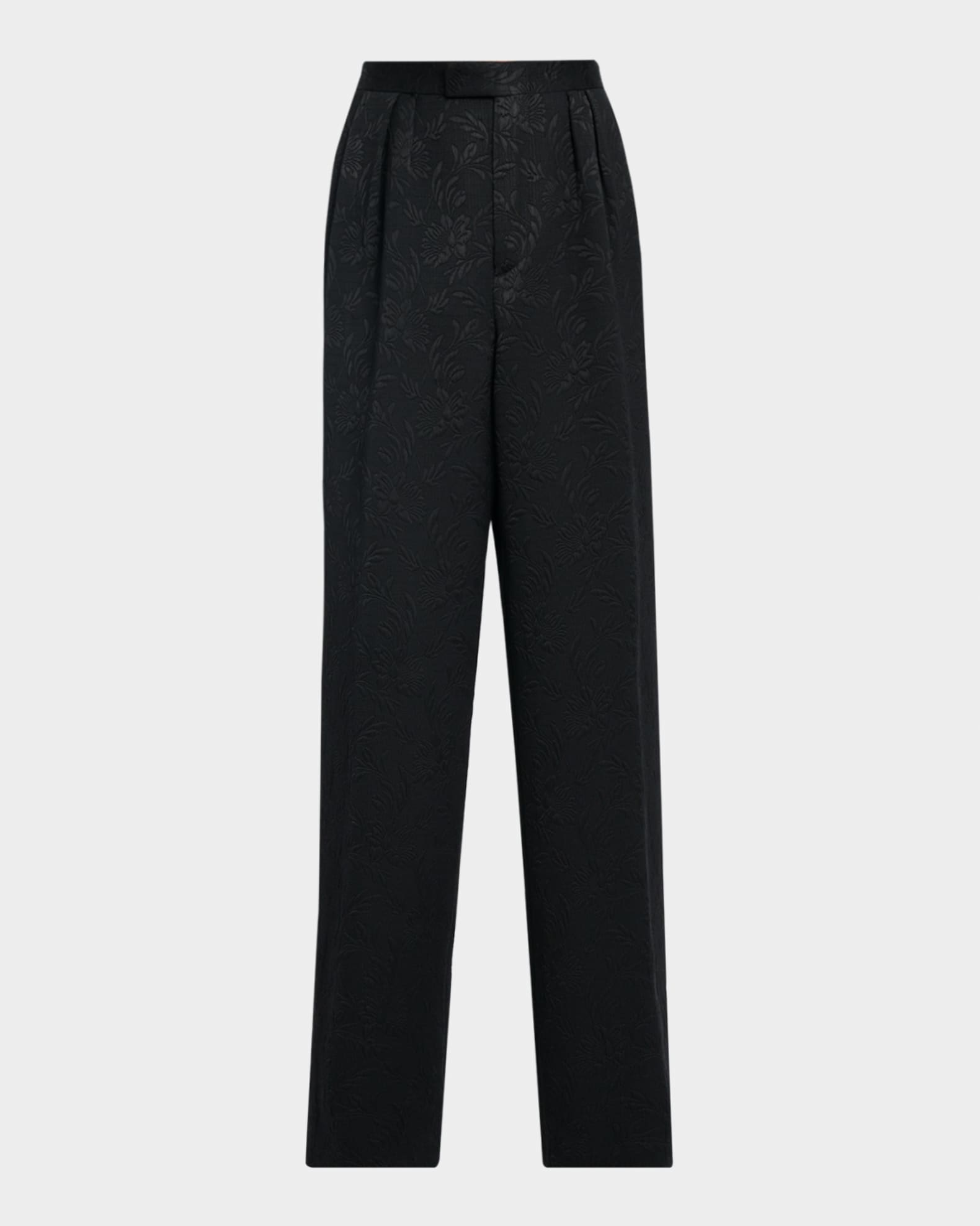 DRIES VAN NOTEN ヒョウ柄　ホルスター Dries Van Noten Men's Preaches Floral Jacquard Wide-Leg Pleated