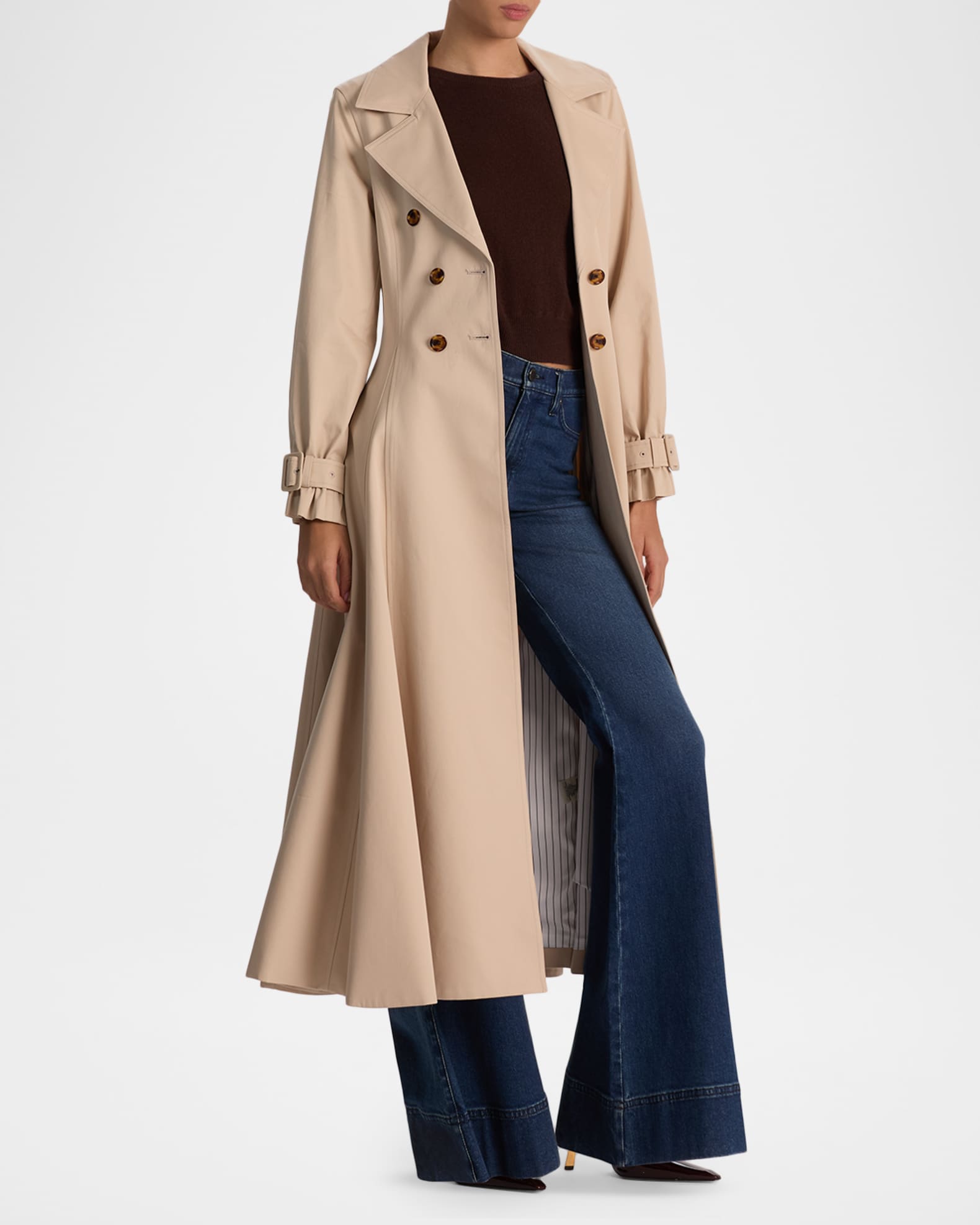 Alice + Olivia Ellie Godet Trench Coat | Neiman Marcus