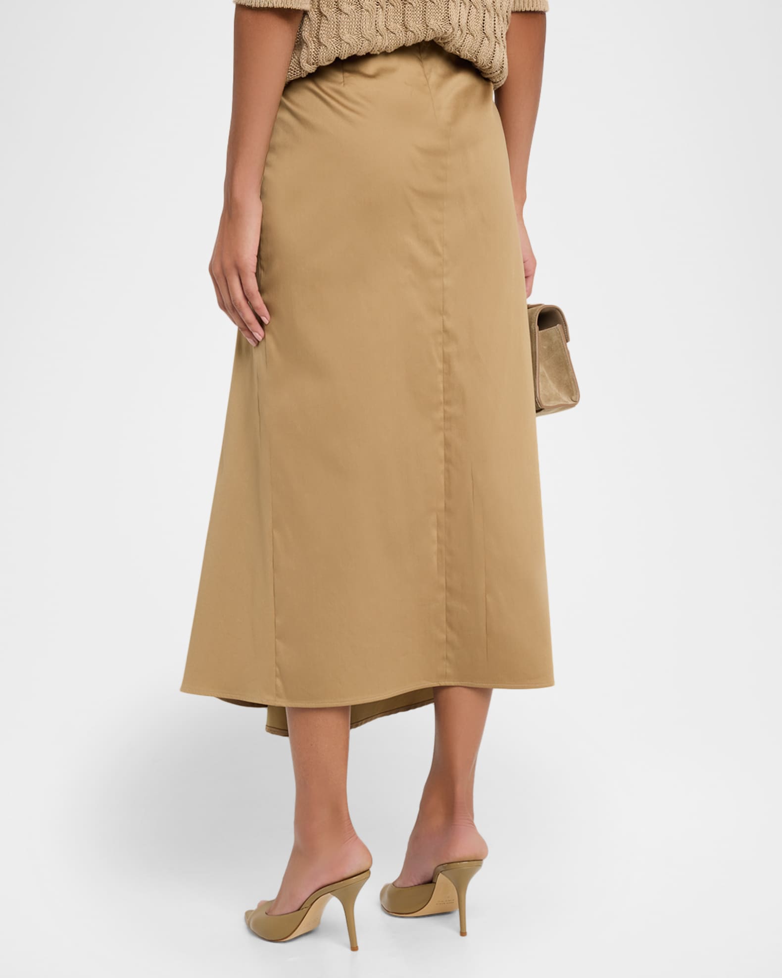 Max Mara Paggi Gathered Cotton Midi Skirt | Neiman Marcus