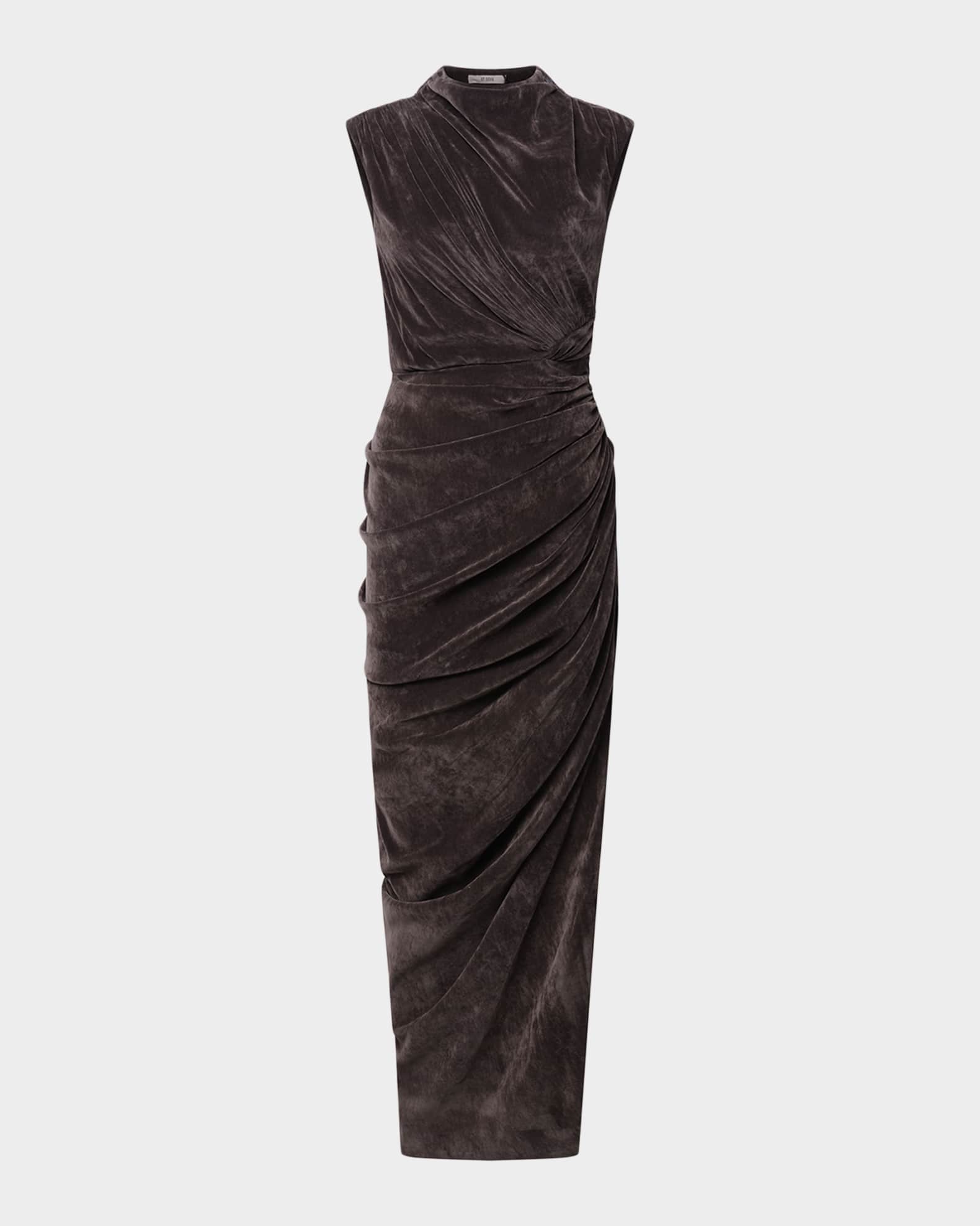 bodycon velvet midi dress Quielle Black Mesh and Velvet Midi Bodycon Dress main image 0