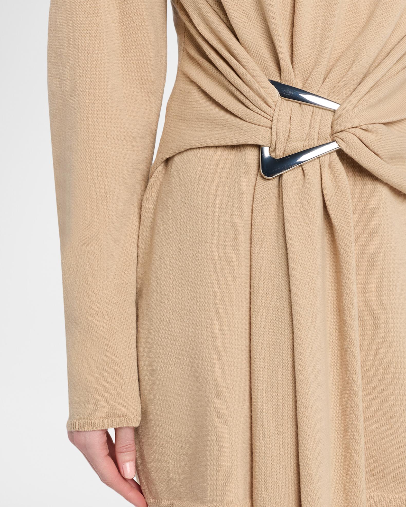 draped knit mini dress SEROYA Nolita Dress in Almond & Cocoa Brown in Brown