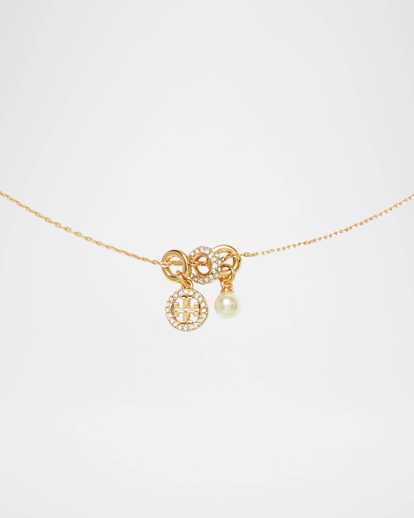 Tory Burch Miller Pave Charm Necklace | Neiman Marcus