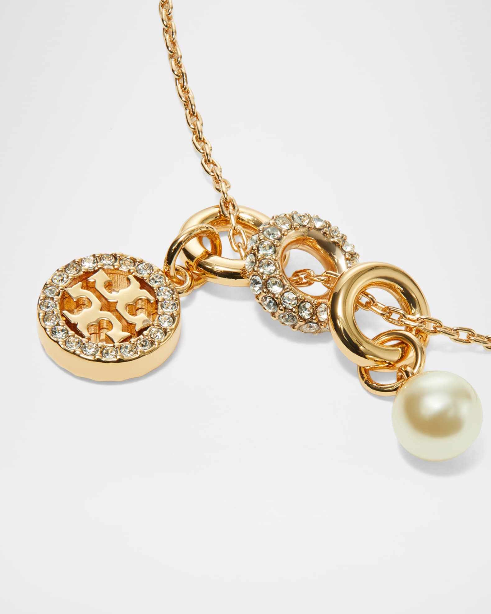 Tory Burch MILLER PAVEネックレスとピアスのセット Tory Burch Miller Pave Charm Necklace | Neiman Marcus