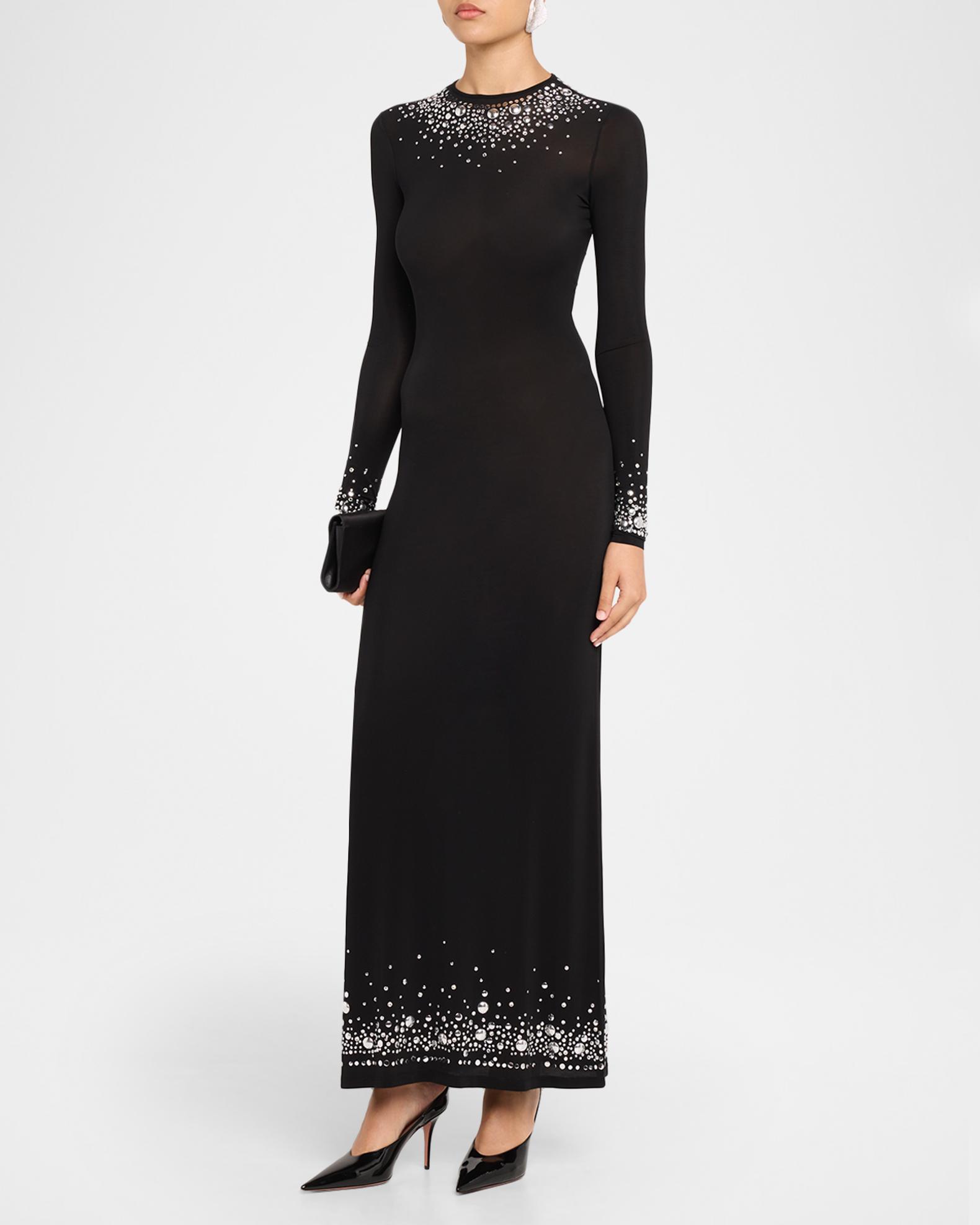 rabanne long sleeve dress Rabanne - Ivory Long Dress In Lace And Jersey - T46 - Women