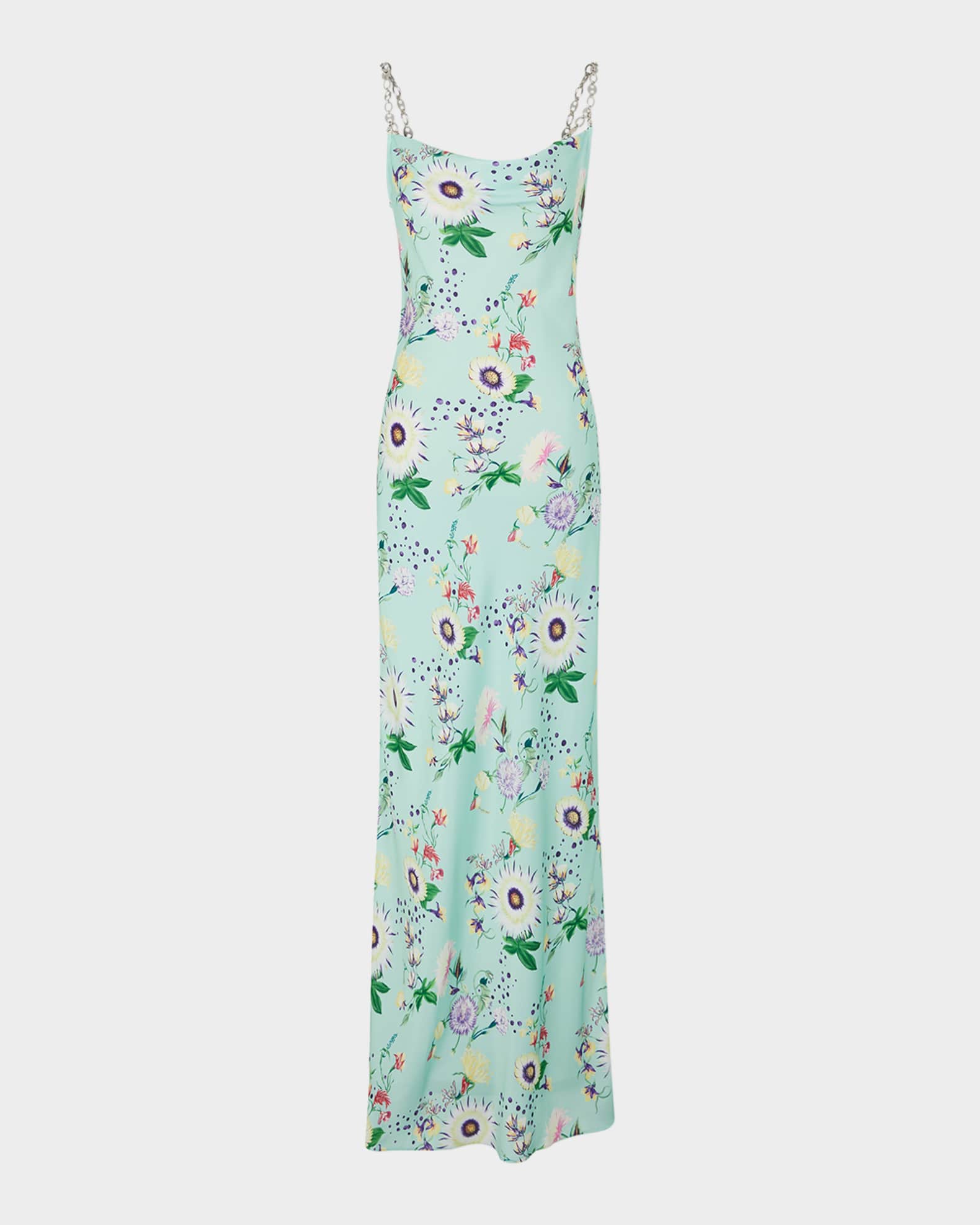 green rabanne dress Paco Rabanne Green and Black Floral Dress – My Store main image 0