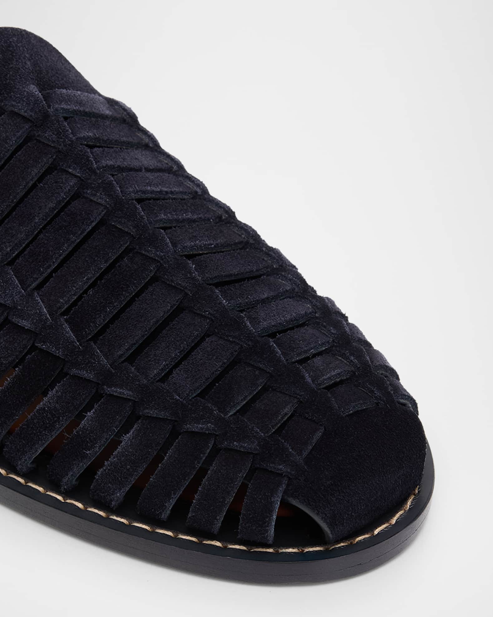 Brunello Cucinelli Men's Woven Suede Sandals | Neiman Marcus