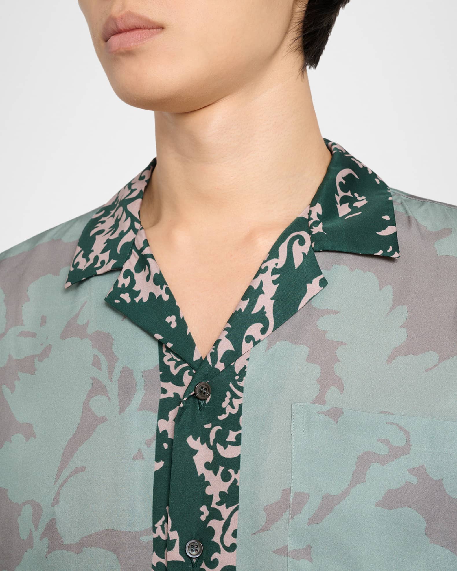 Dries Van Noten Men's Carltone Floral Short-Sleeve Shirt | Neiman
