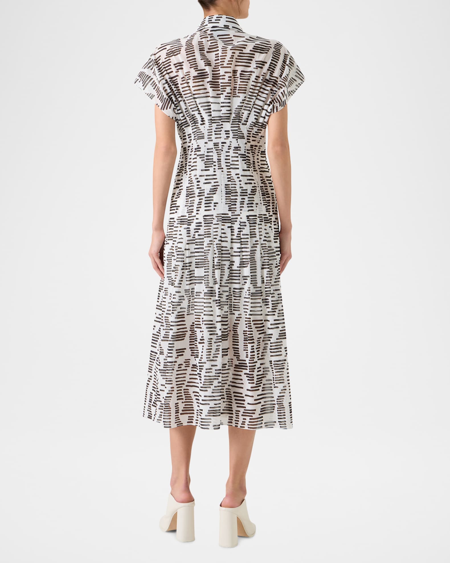 Akris Women's Dance Movements Print Cotton Poplin Shirtdress - Brown - Casual Dresses