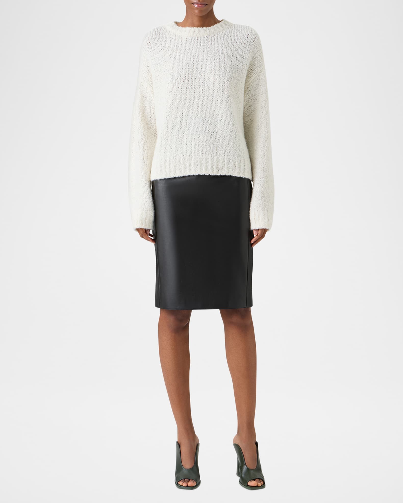 g*u様 美品AKRISアクリスカシミヤ100%イタリア製ロングニットストールベ Akris Cashmere-Silk Boucle Knit Sweater | Neiman Marcus