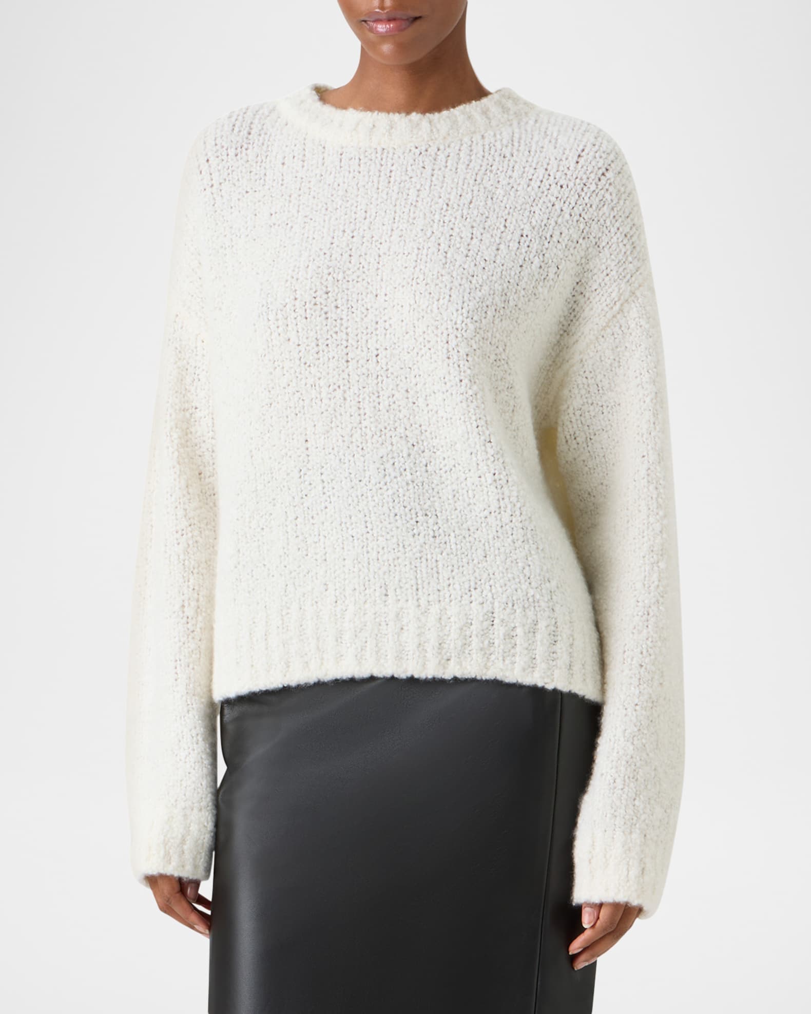 g*u様 美品AKRISアクリスカシミヤ100%イタリア製ロングニットストールベ Akris Cashmere-Silk Boucle Knit Sweater | Neiman Marcus