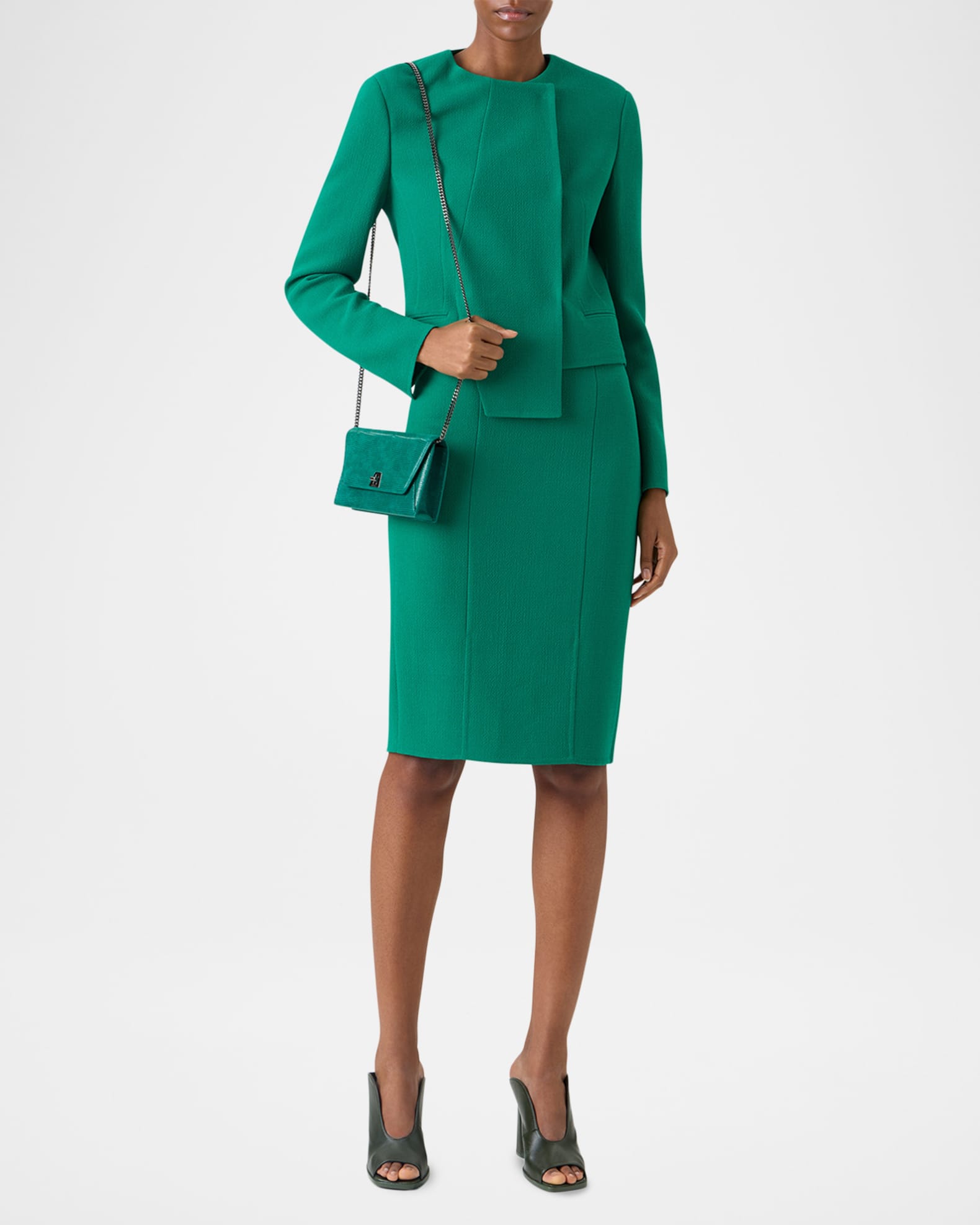Akris Hemilio Asymmetric Double-Faced Wool Jacket | Neiman Marcus