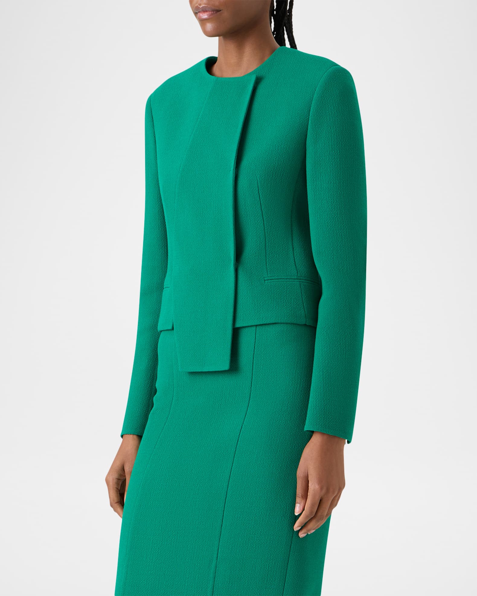 Akris Hemilio Asymmetric Double-Faced Wool Jacket | Neiman Marcus