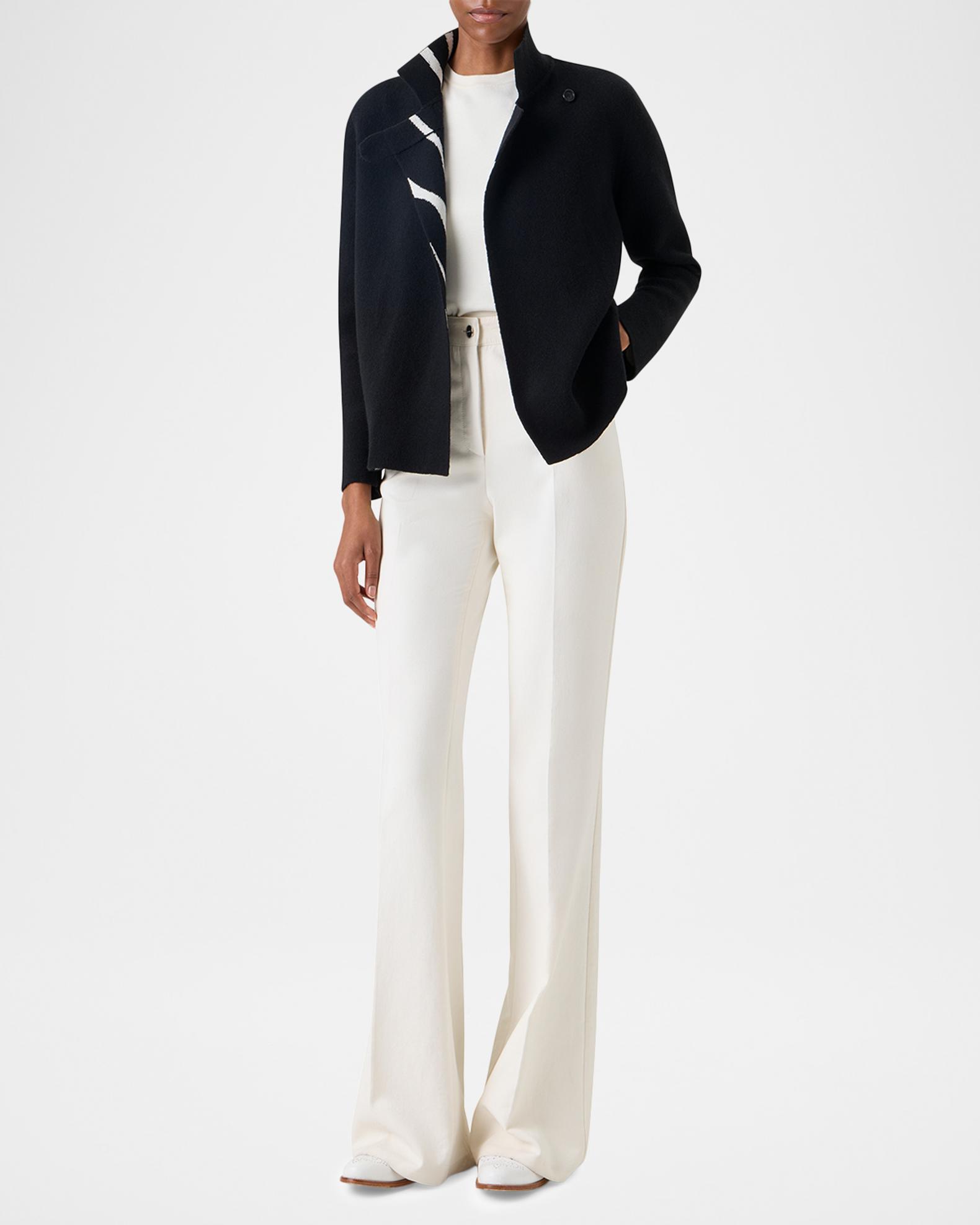 Akris Cashmere Reversible Zebra Knit Cardigan | Neiman Marcus