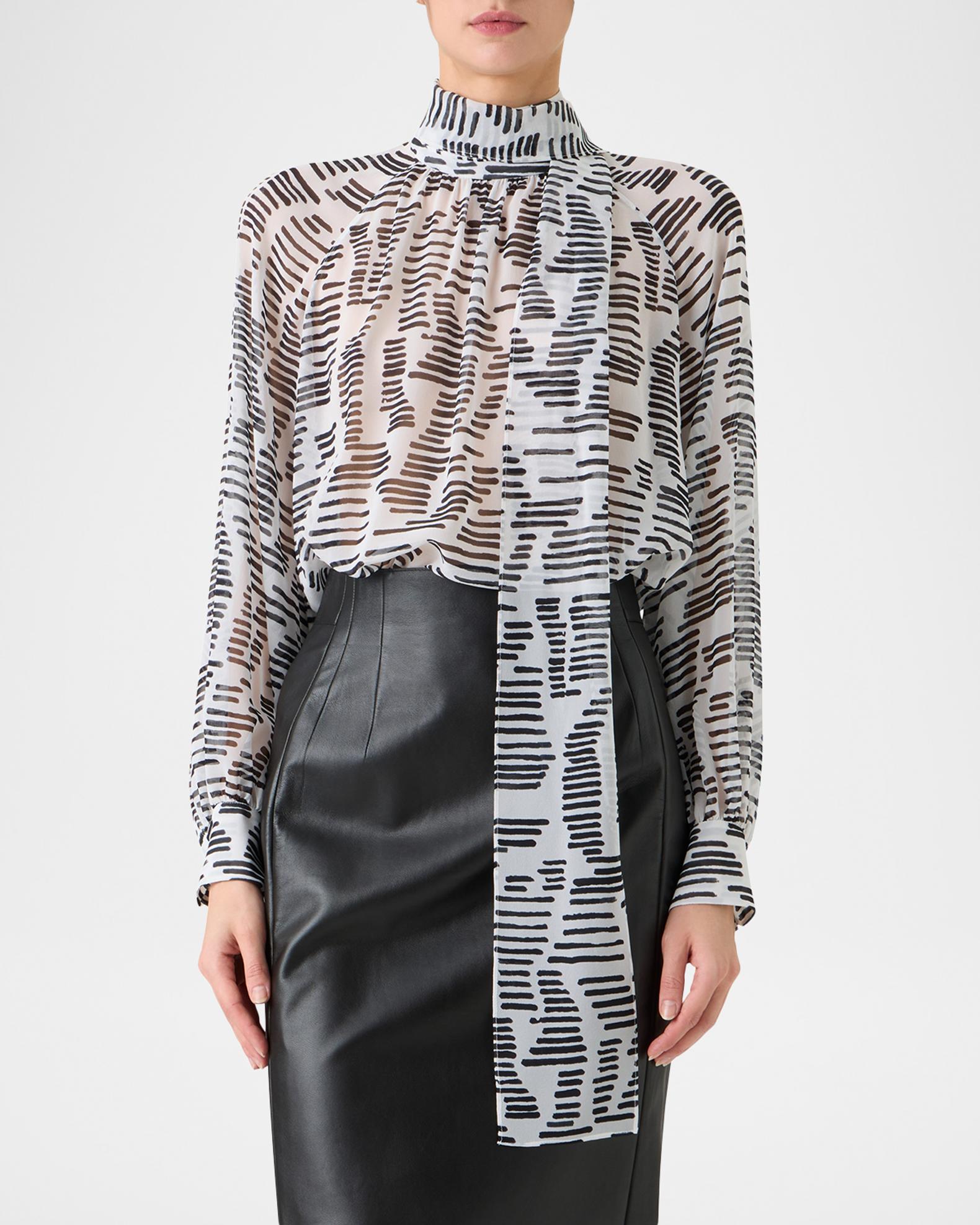 Akris Dance Movements Long-Sleeve Silk Blouse | Neiman Marcus